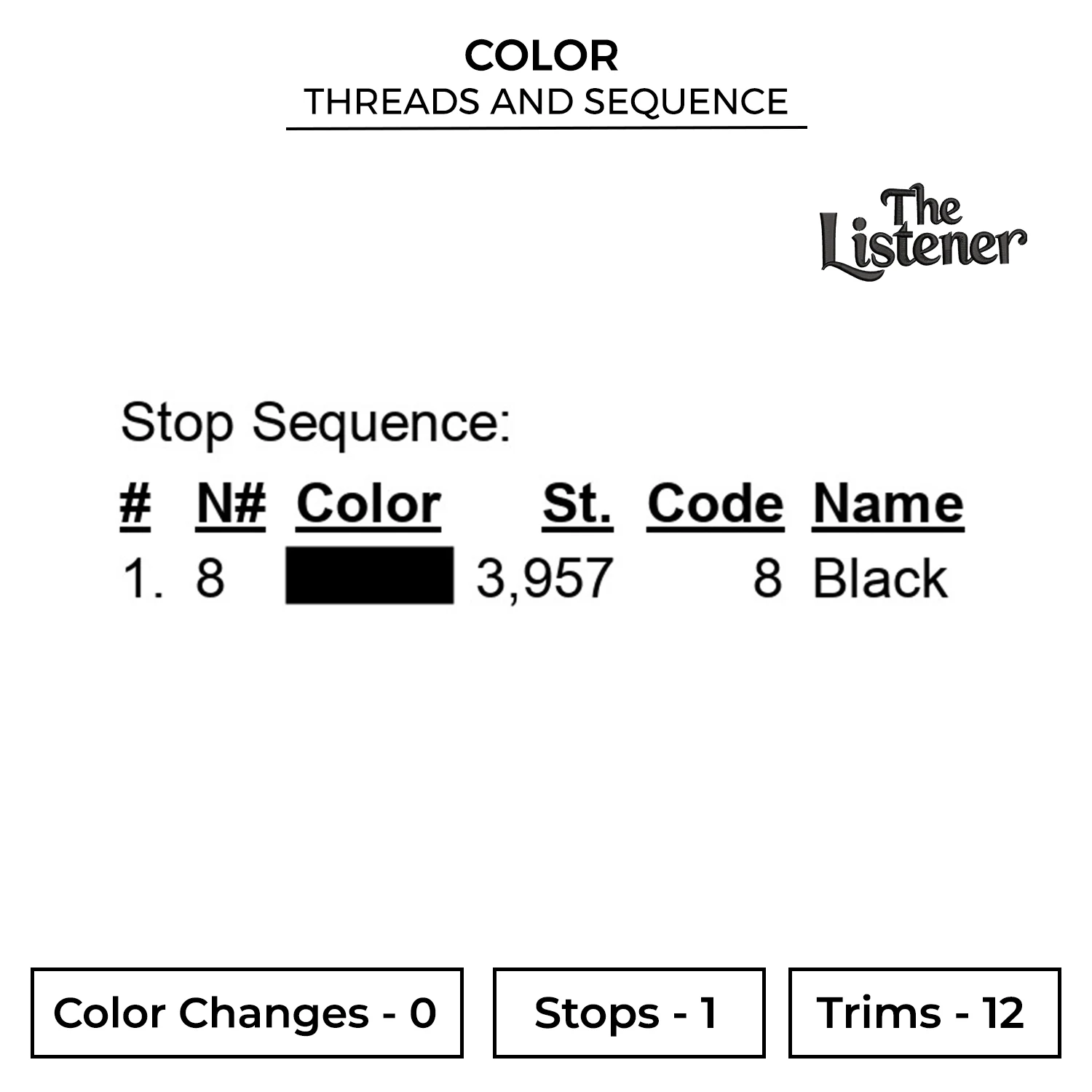 The Yapper x The Listener Embroidery Design - Couple Embroidery Design 4 Color Listener GAP78