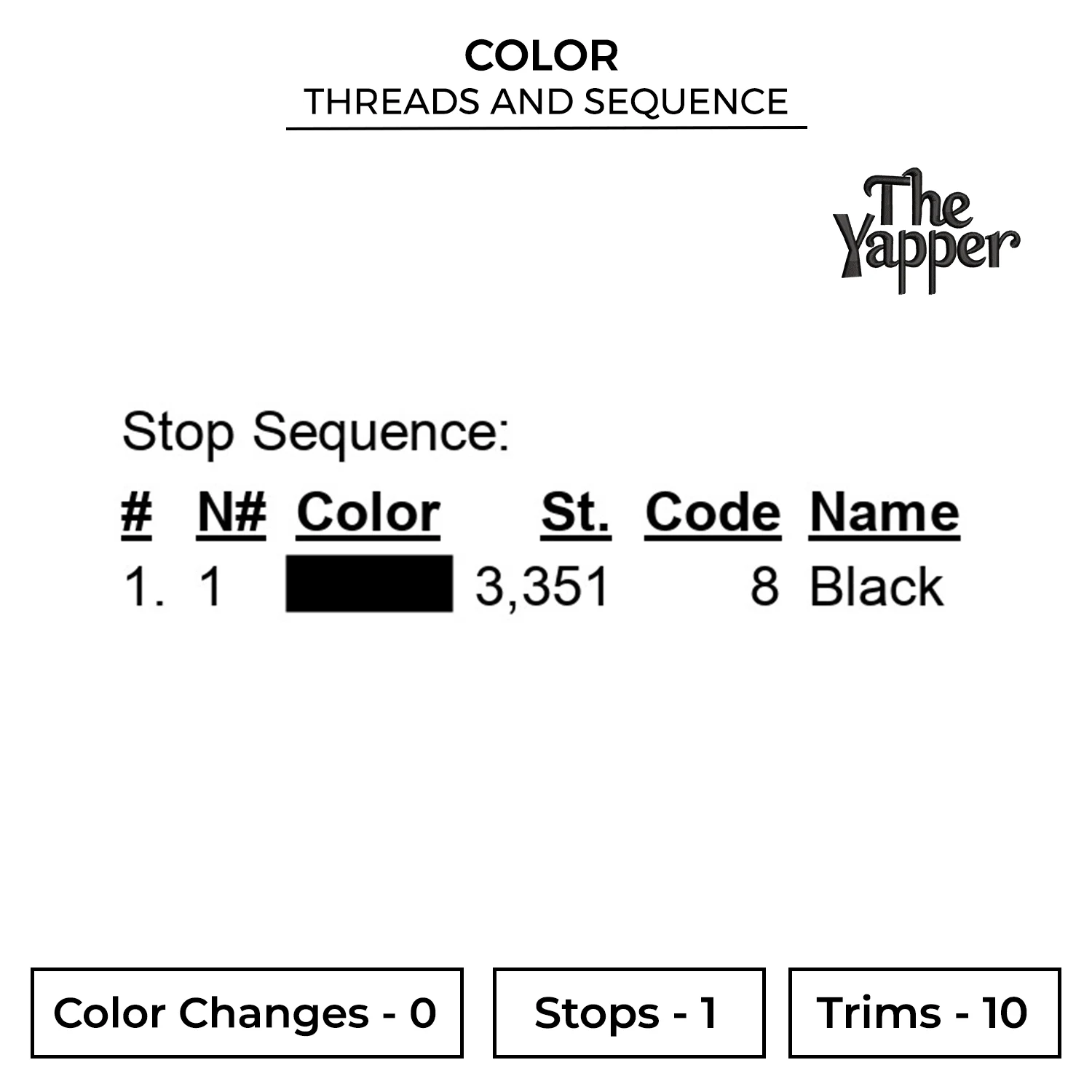 The Yapper x The Listener Embroidery Design - Couple Embroidery Design 3 Color Yapper GAP78