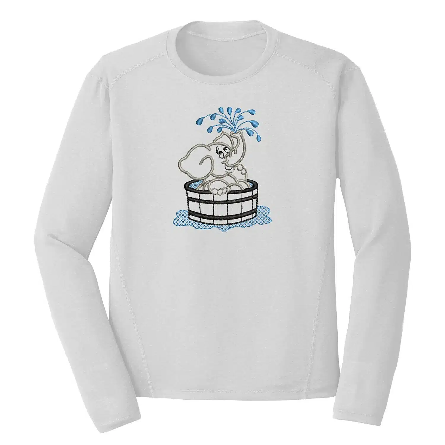 Elephant Taking a Bath Embroidery Design - Animal Embroidery Design 1 Mockup AML48