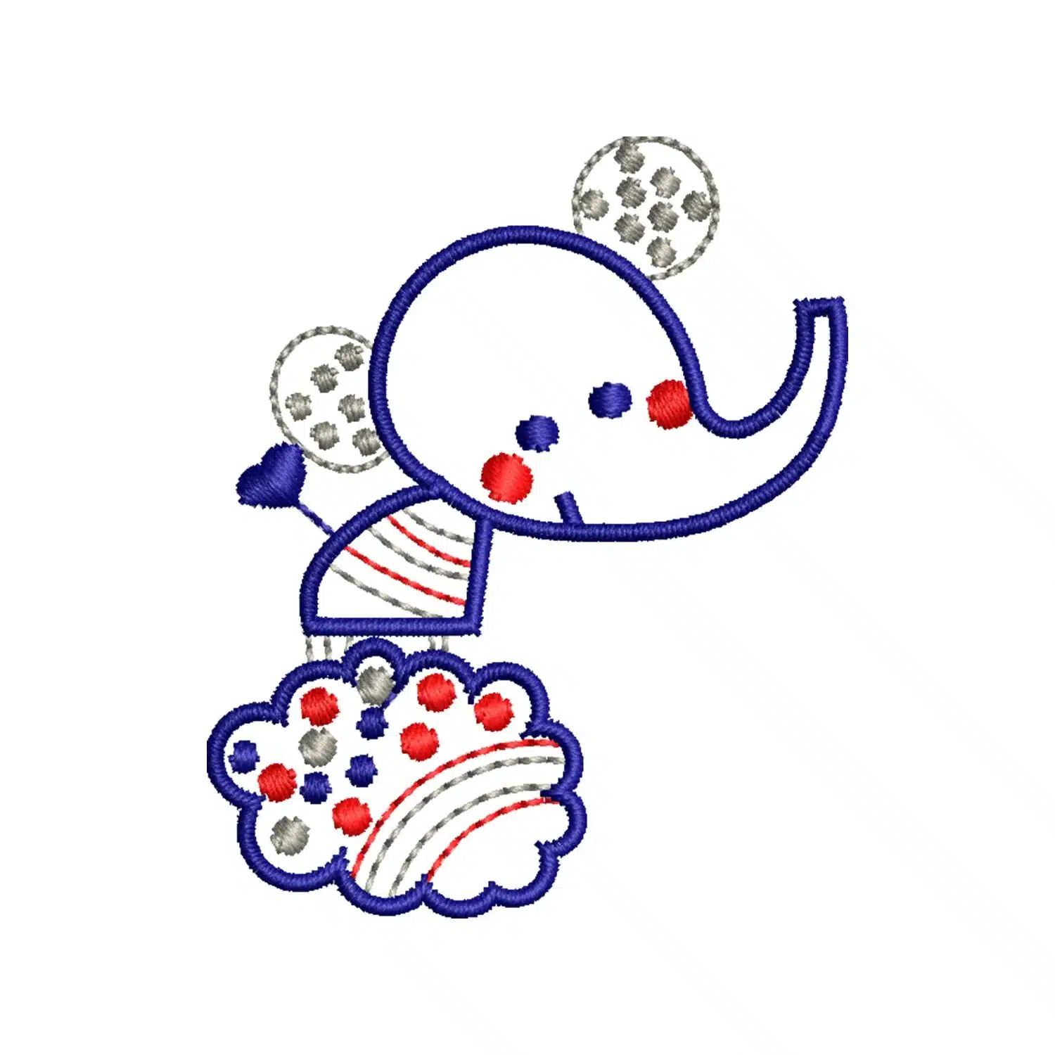 Elephant on a Cloud Embroidery Design