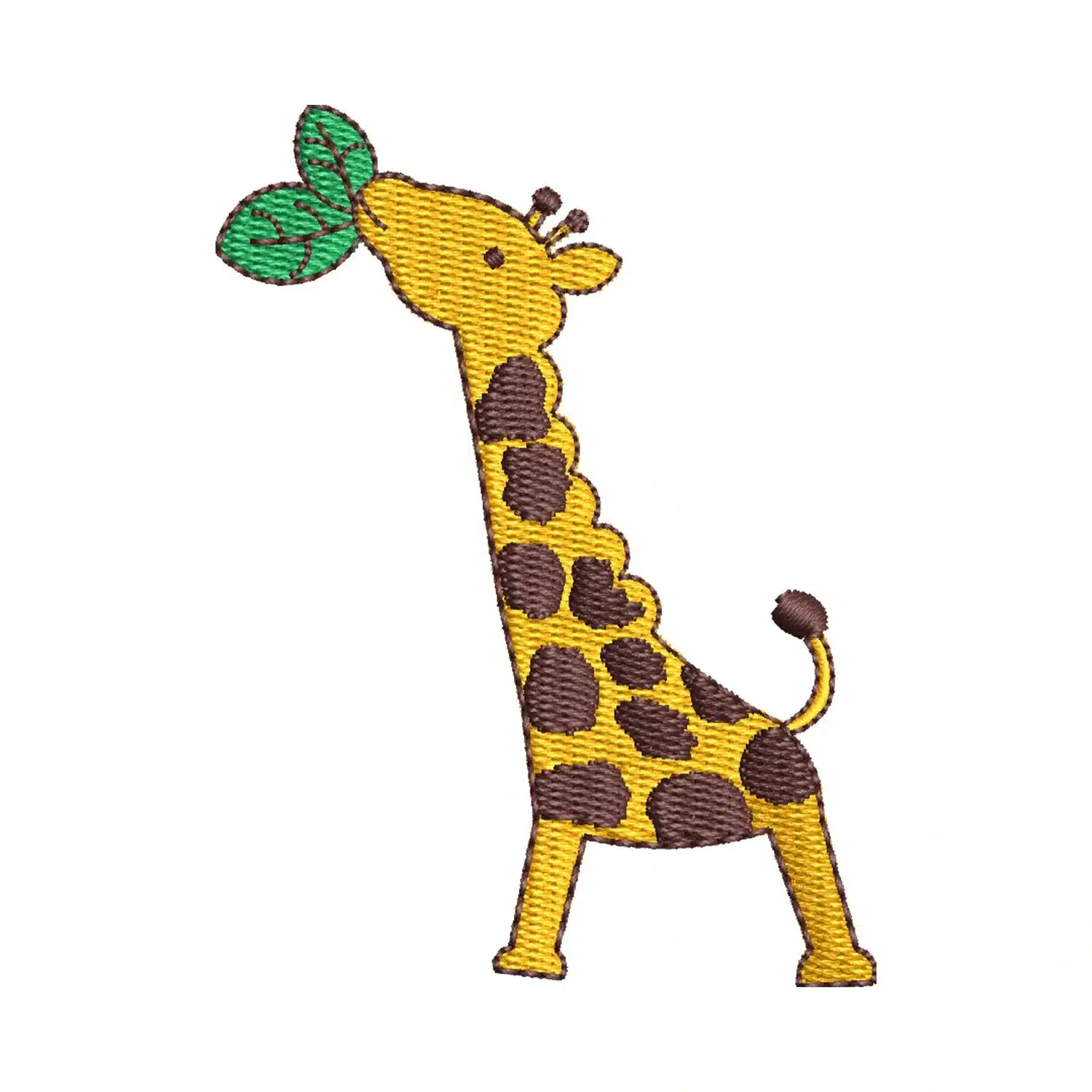 Giraffe Eating Leaves Embroidery Design