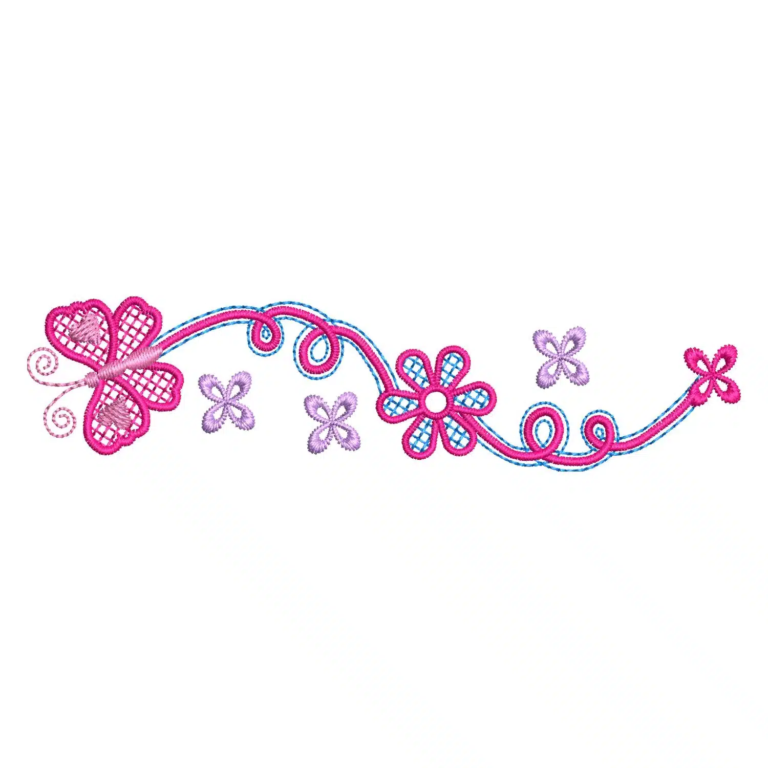 Floral Butterfly Embroidery Design