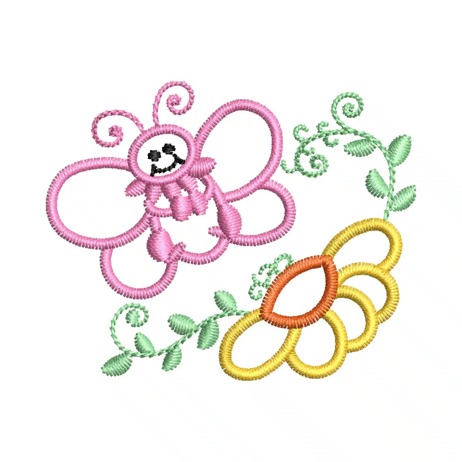 Floral Butterfly Embroidery Design Floral Butterfly Embroidery Design