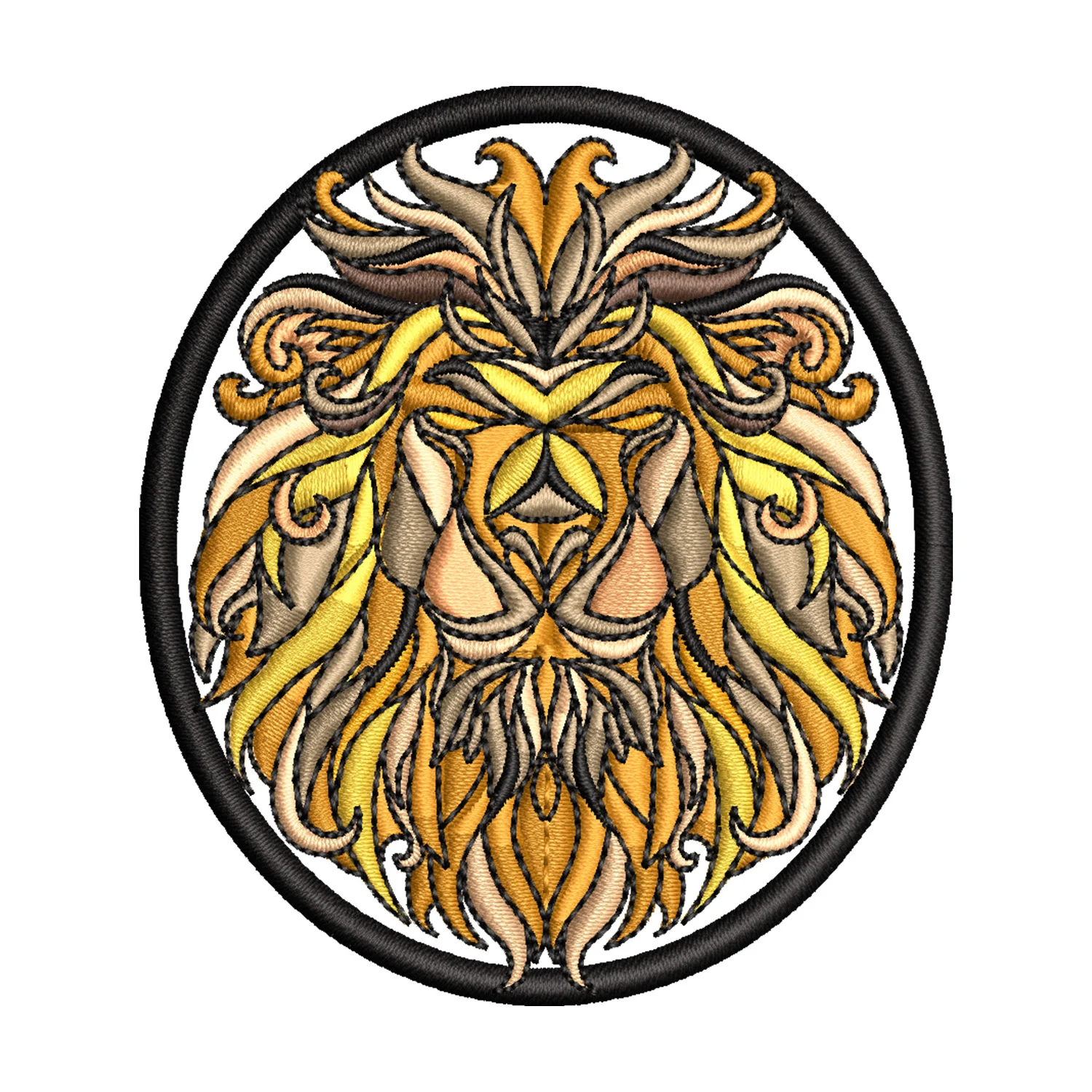 Lion Face Embroidery Design