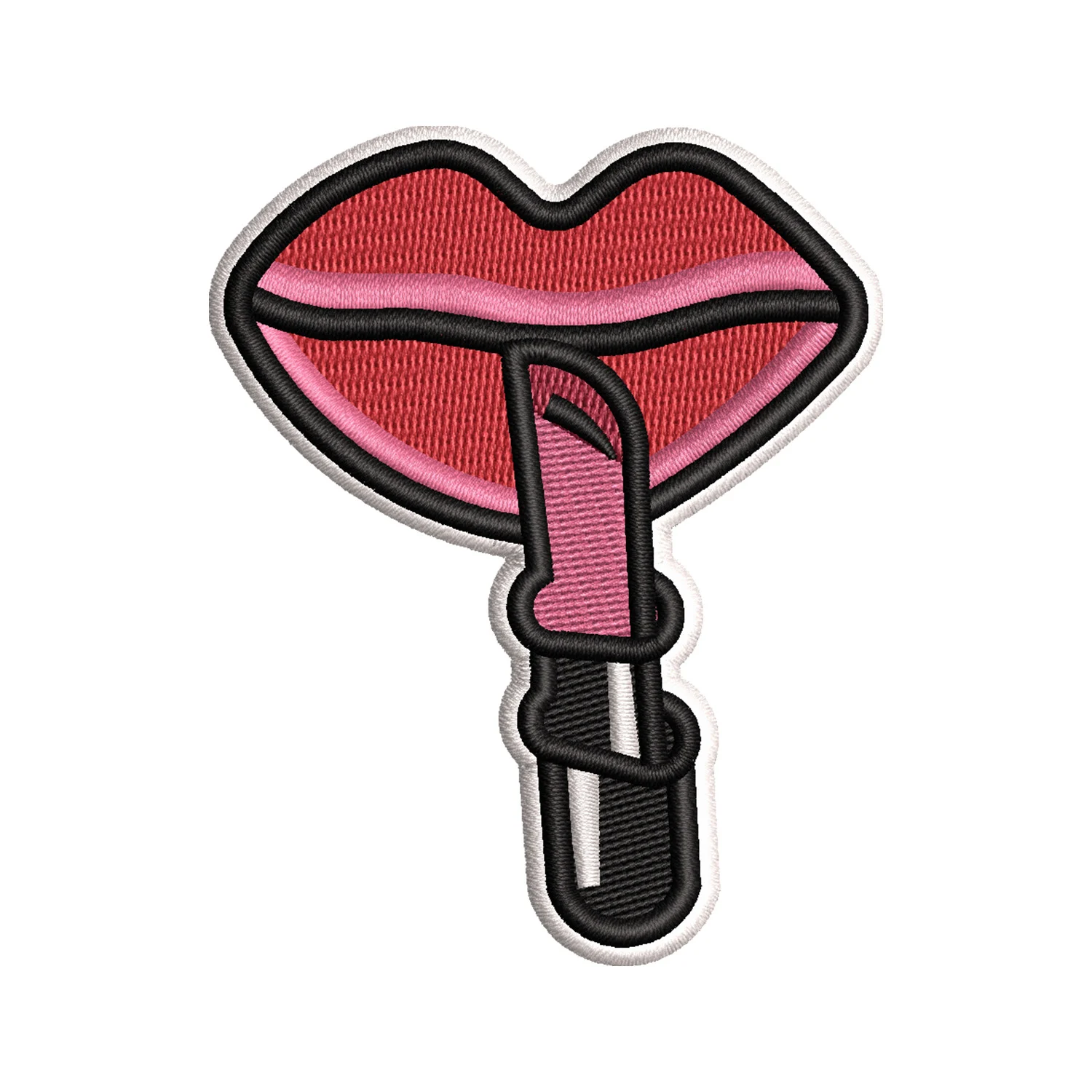 Lips Lipstick Embroidery Design