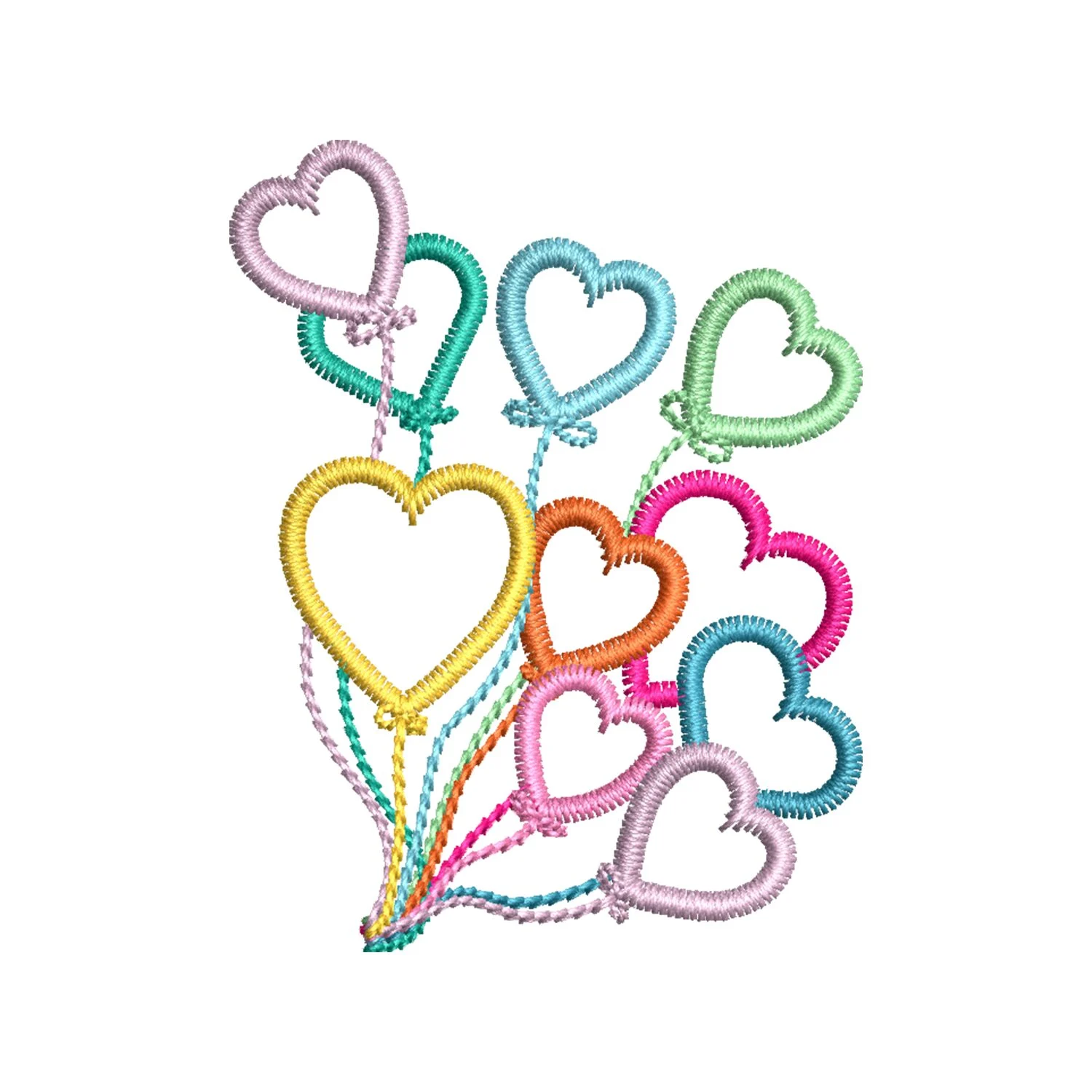 Colorful Heart Embroidery Design