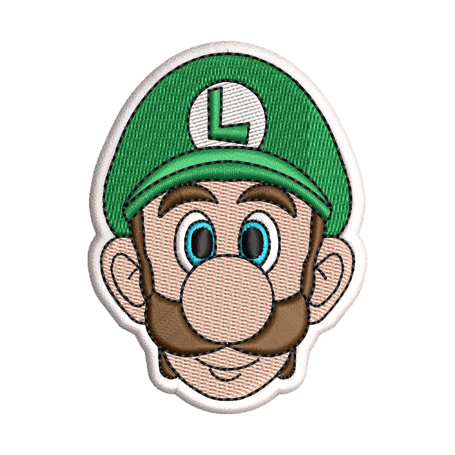 Luigi Face Embroidery Design