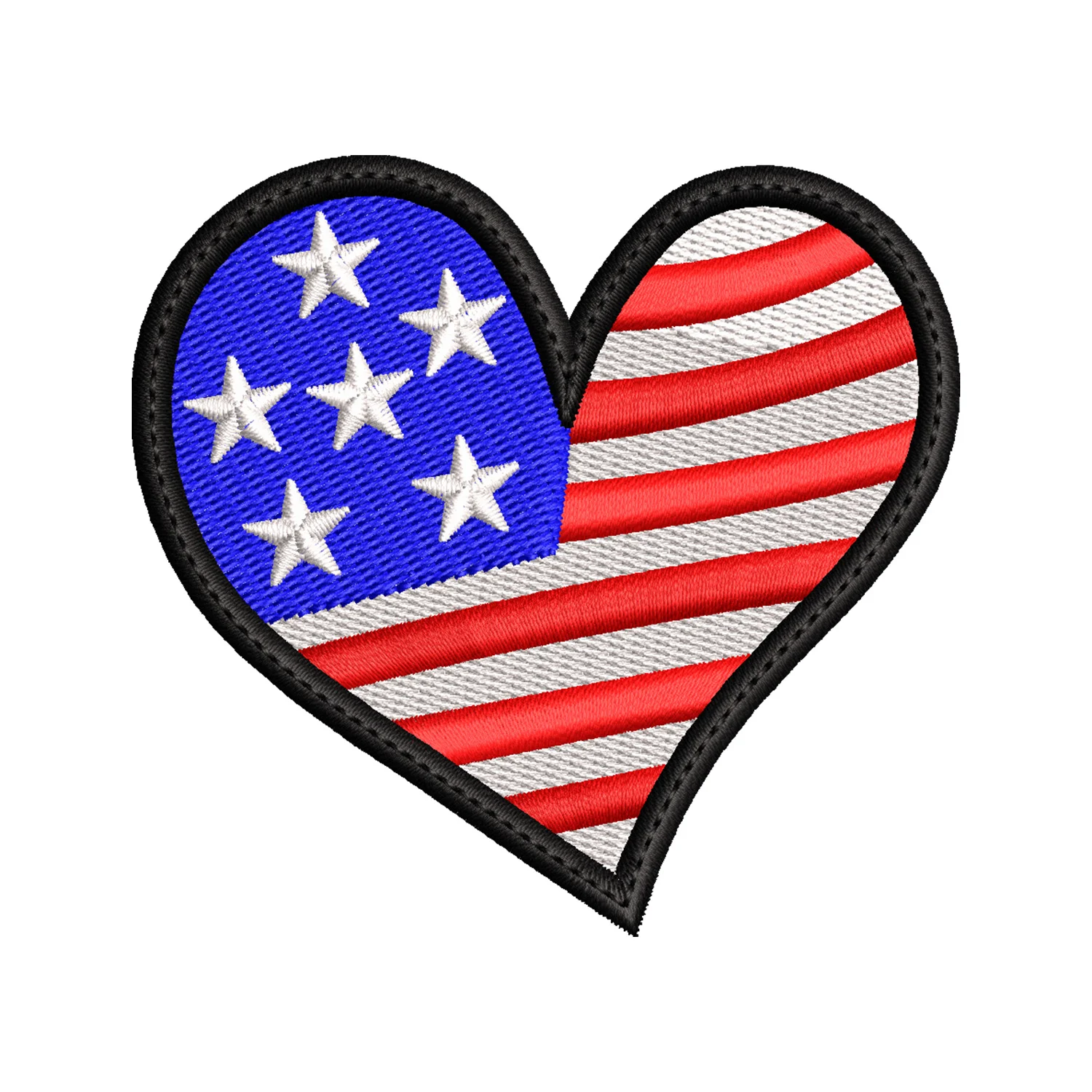 American Flag Heart Embroidery Design