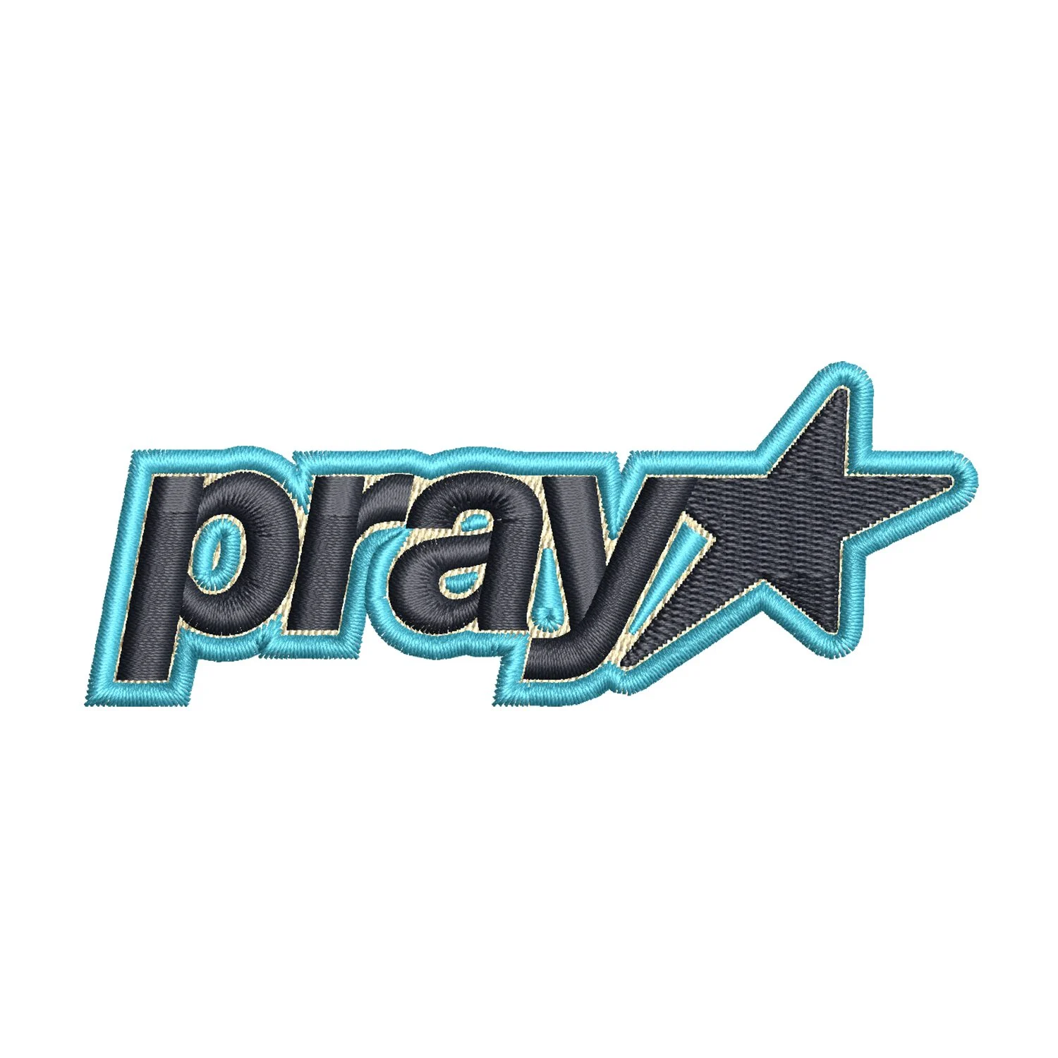 Pray Star Embroidery Design