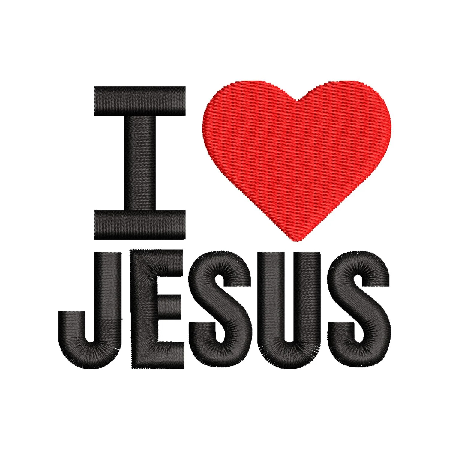 I Love Jesus Embroidery Design