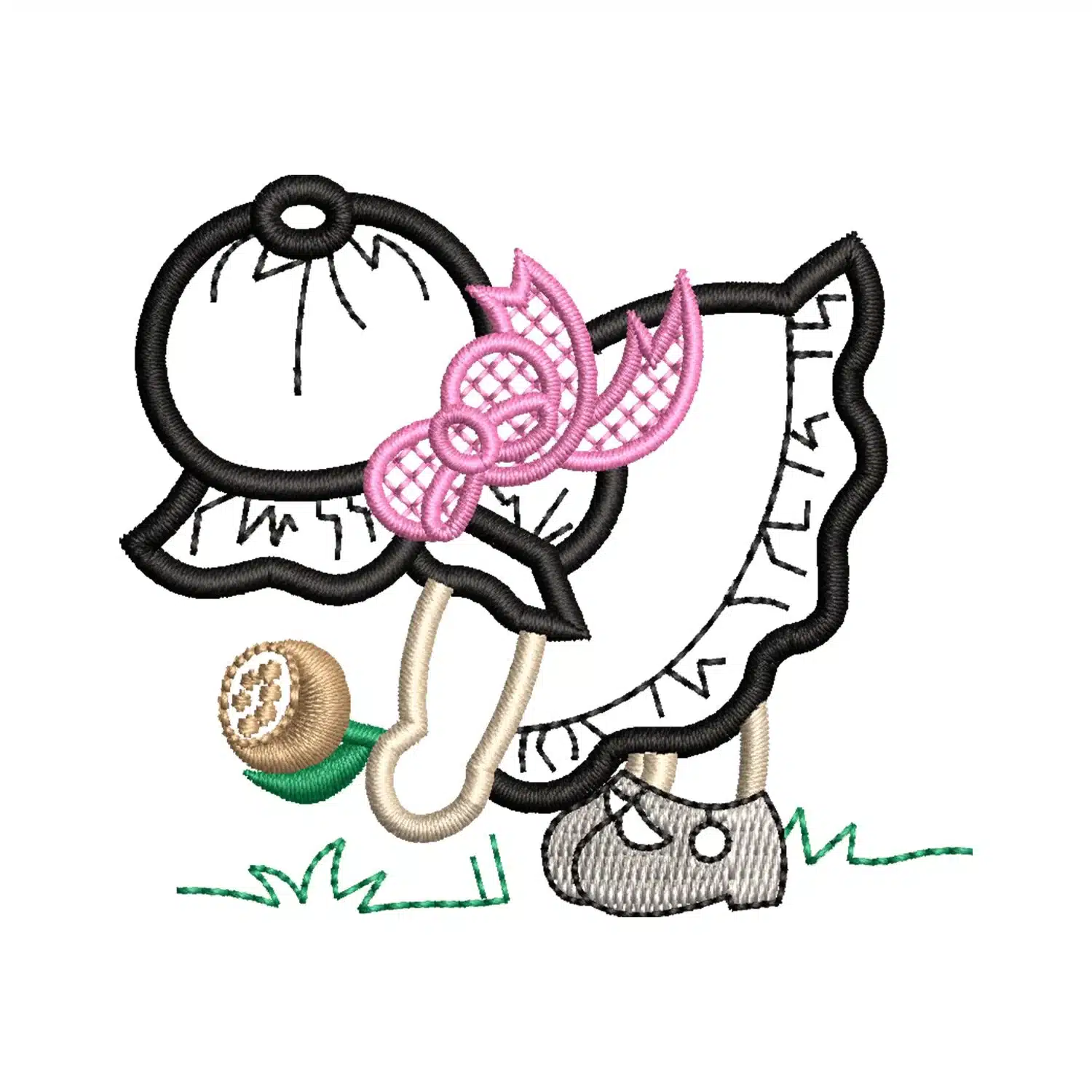 Little Girl Playing with Sand Embroidery Design Little Girl Playing with Sand Embroidery Design