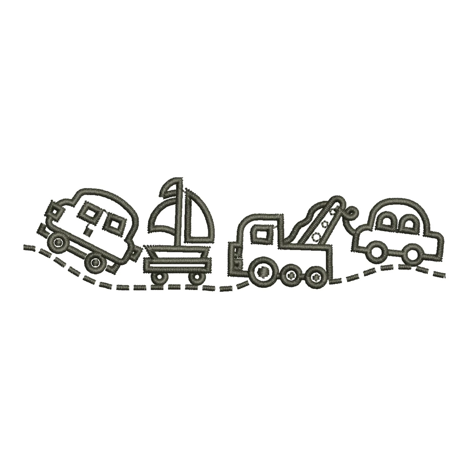 Toy Vehicles Embroidery Design