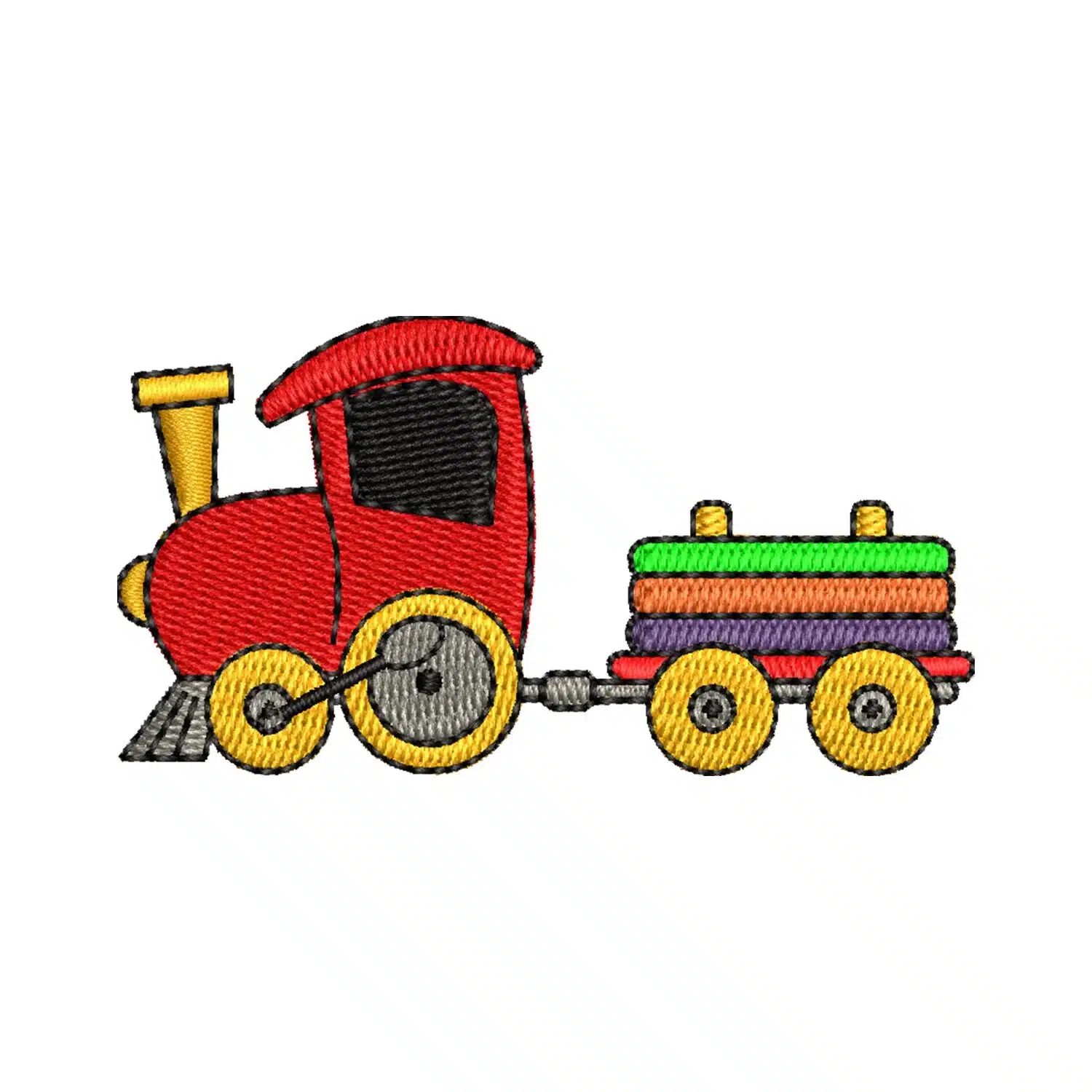Toy Train Embroidery Design