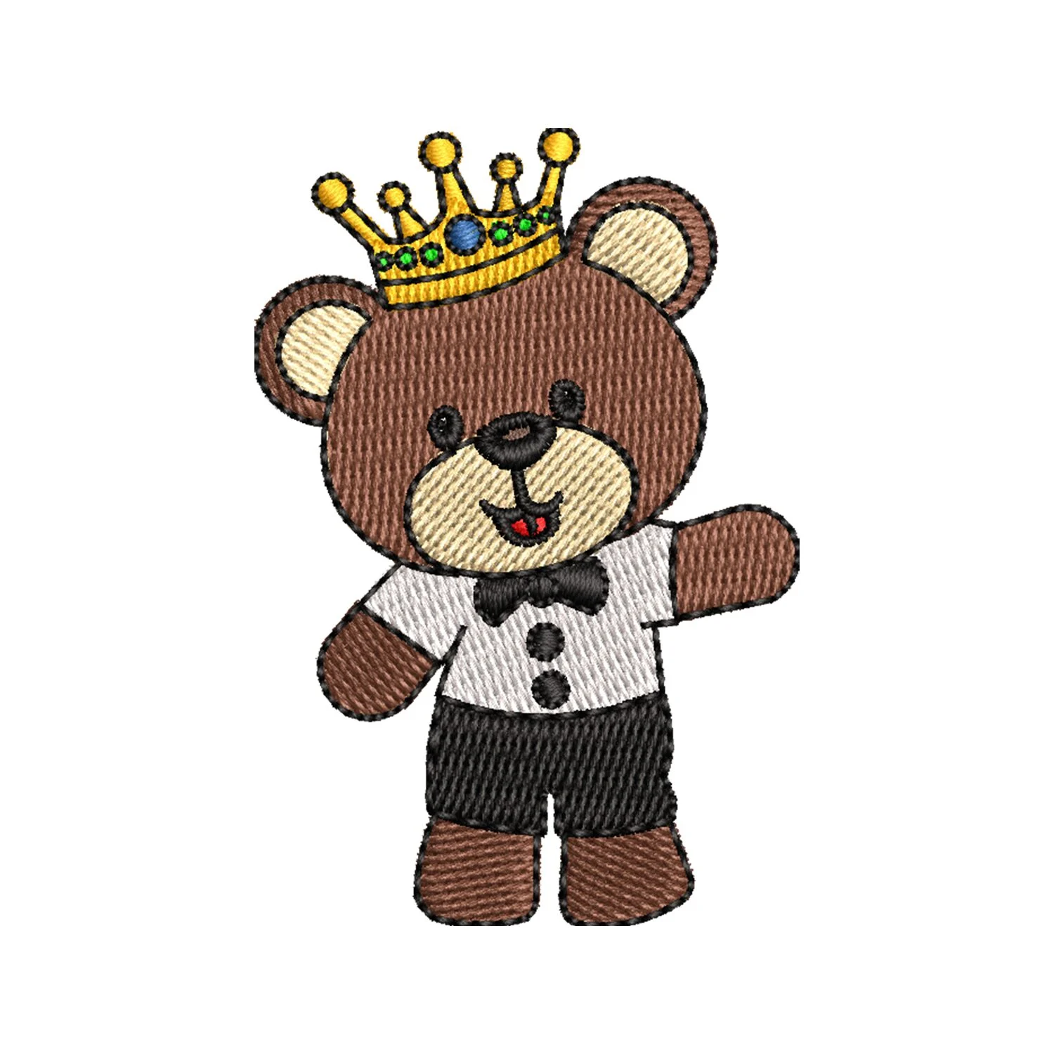 Prince Teddy Embroidery Design