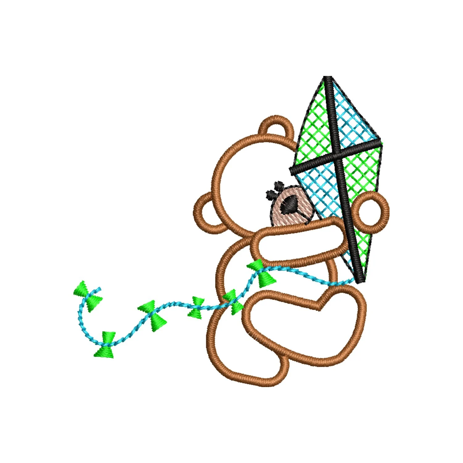 Teddy with a Kite Embroidery Design