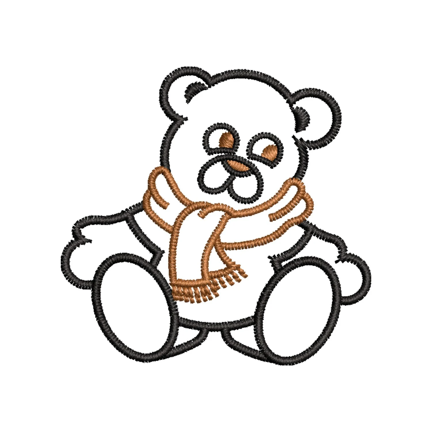 Teddy with a Muffler Embroidery Design