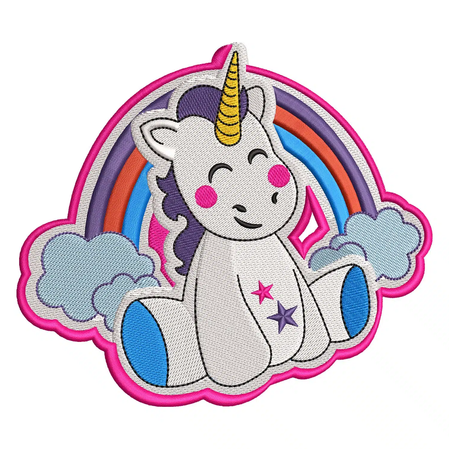 Rainbow Unicorn Embroidery Design