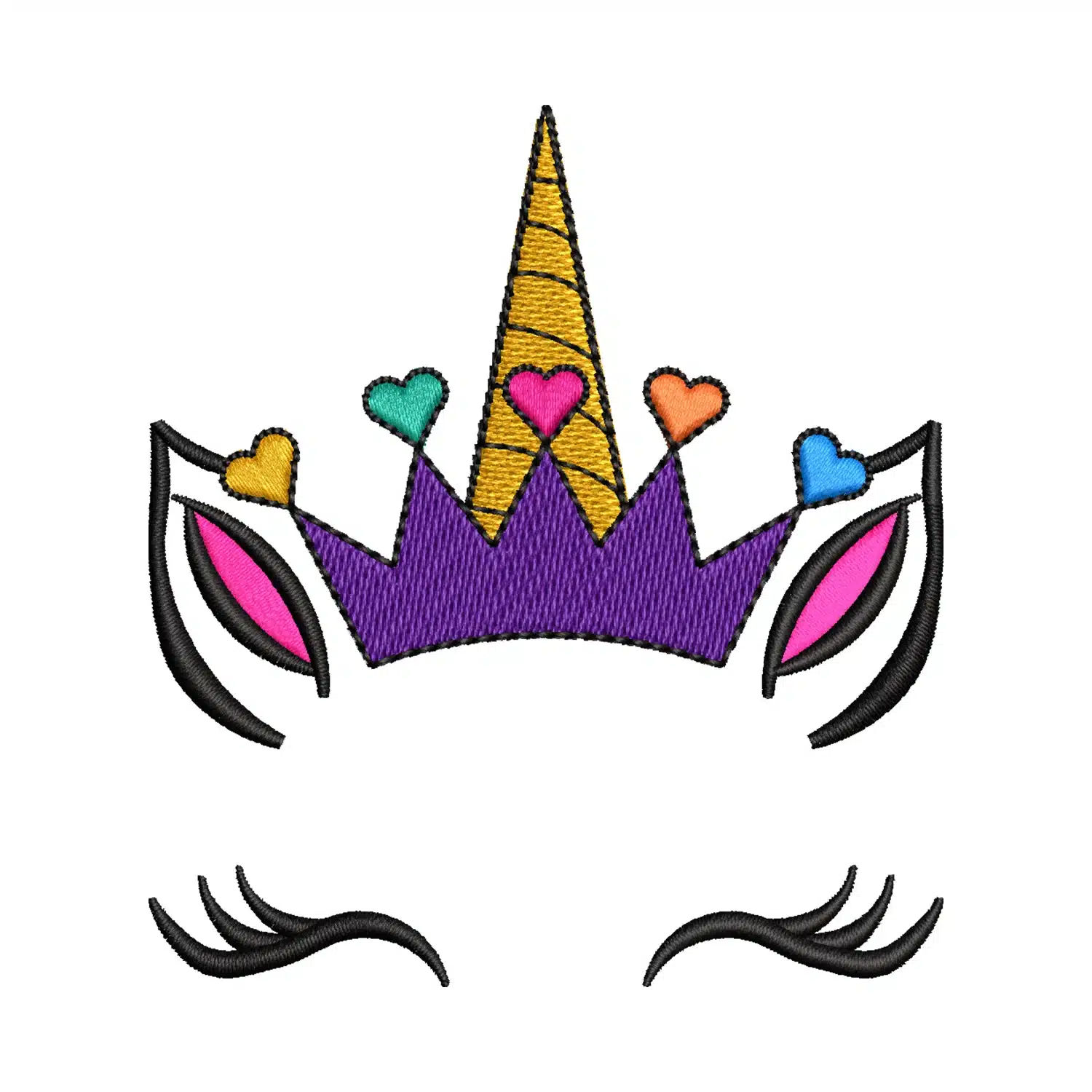 Unicorn Crown Embroidery Design