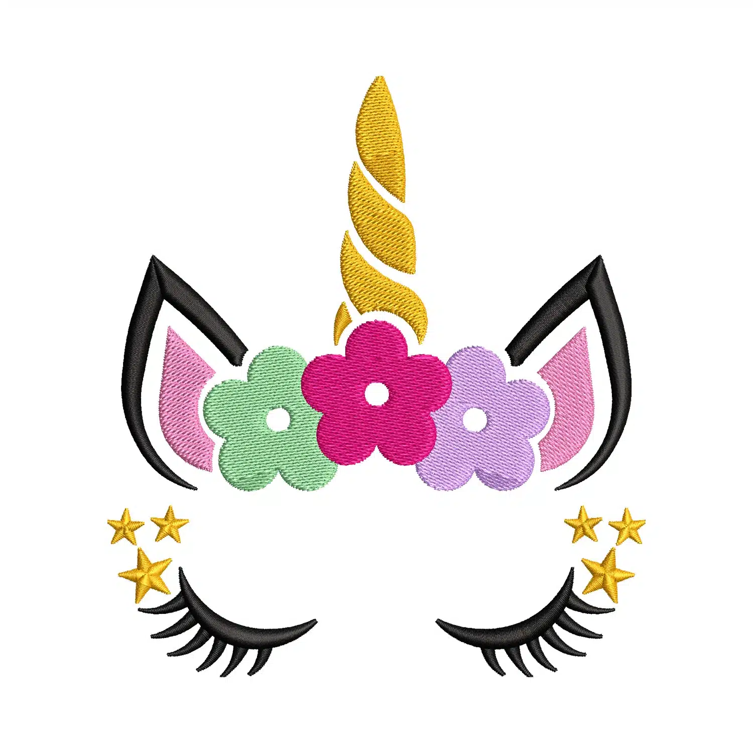 Unicorn Eyes Embroidery Design