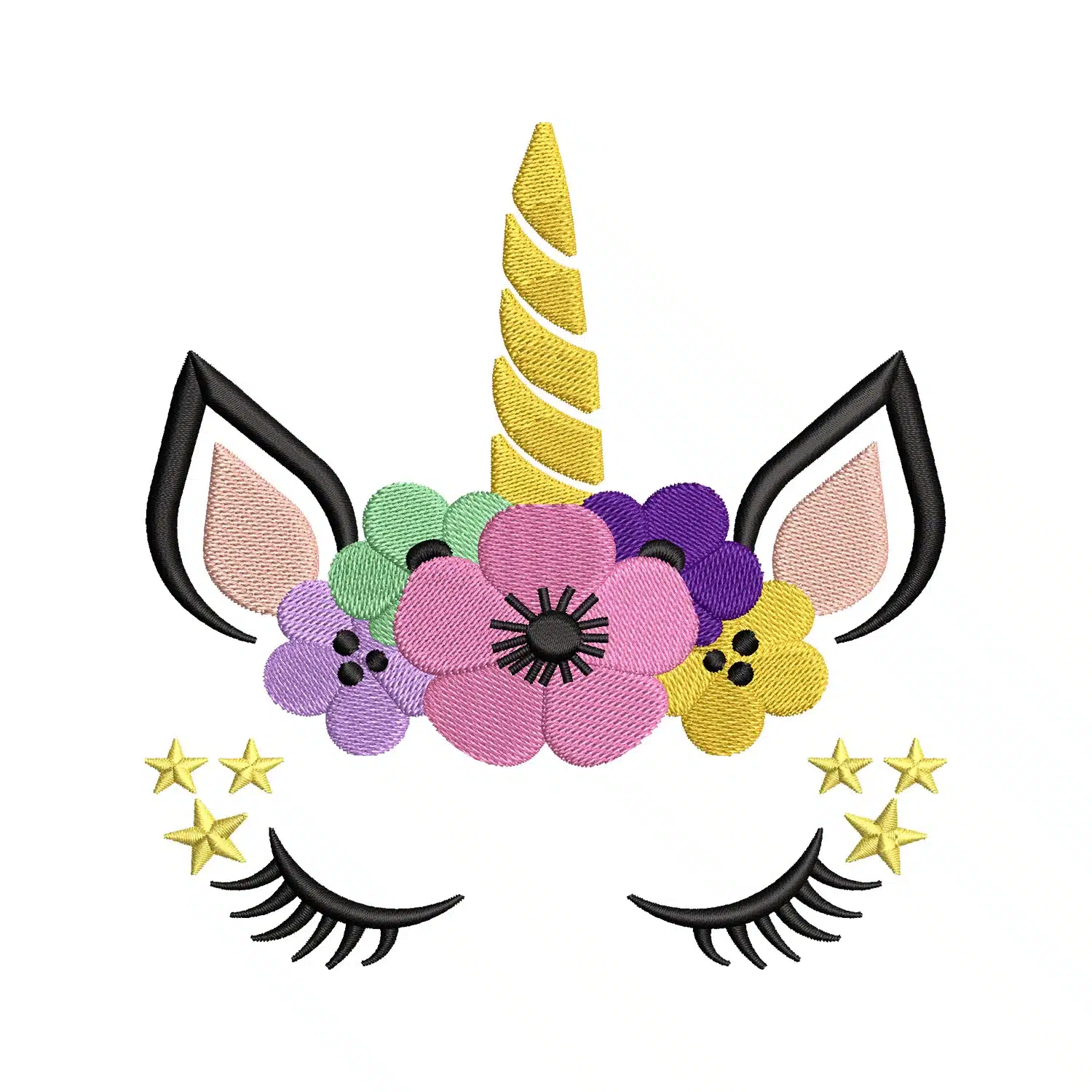 Unicorn Eyes Embroidery Design