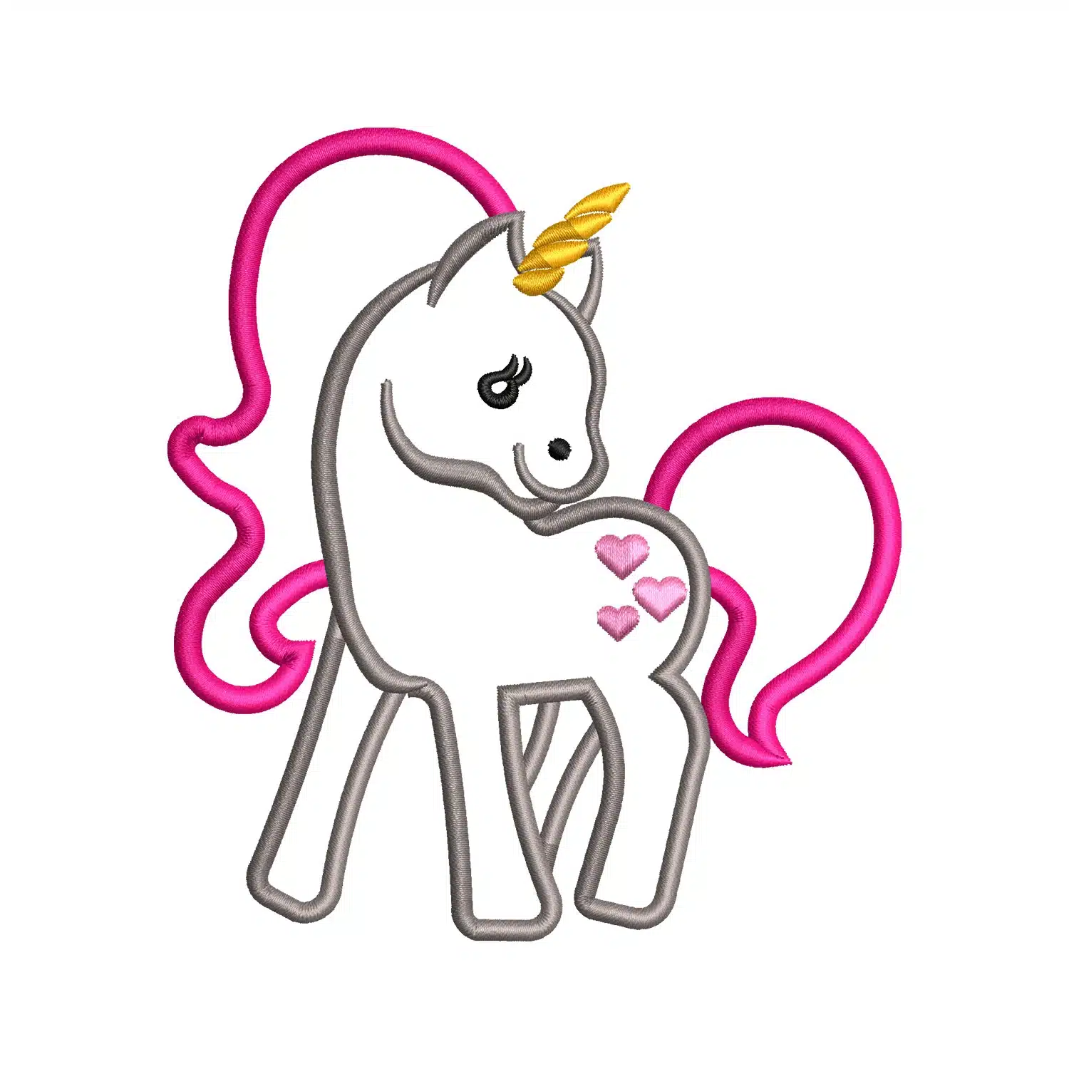 Unicorn Heart Embroidery Design