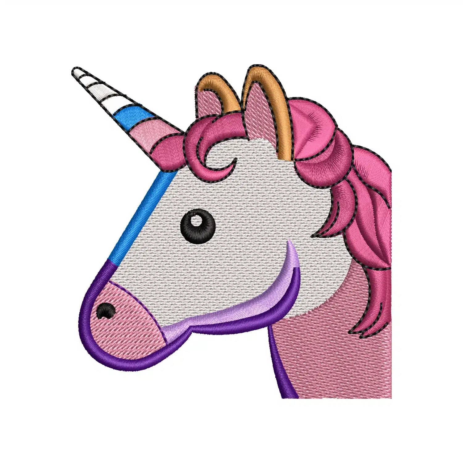 Unicorn Pony Face Embroidery Design