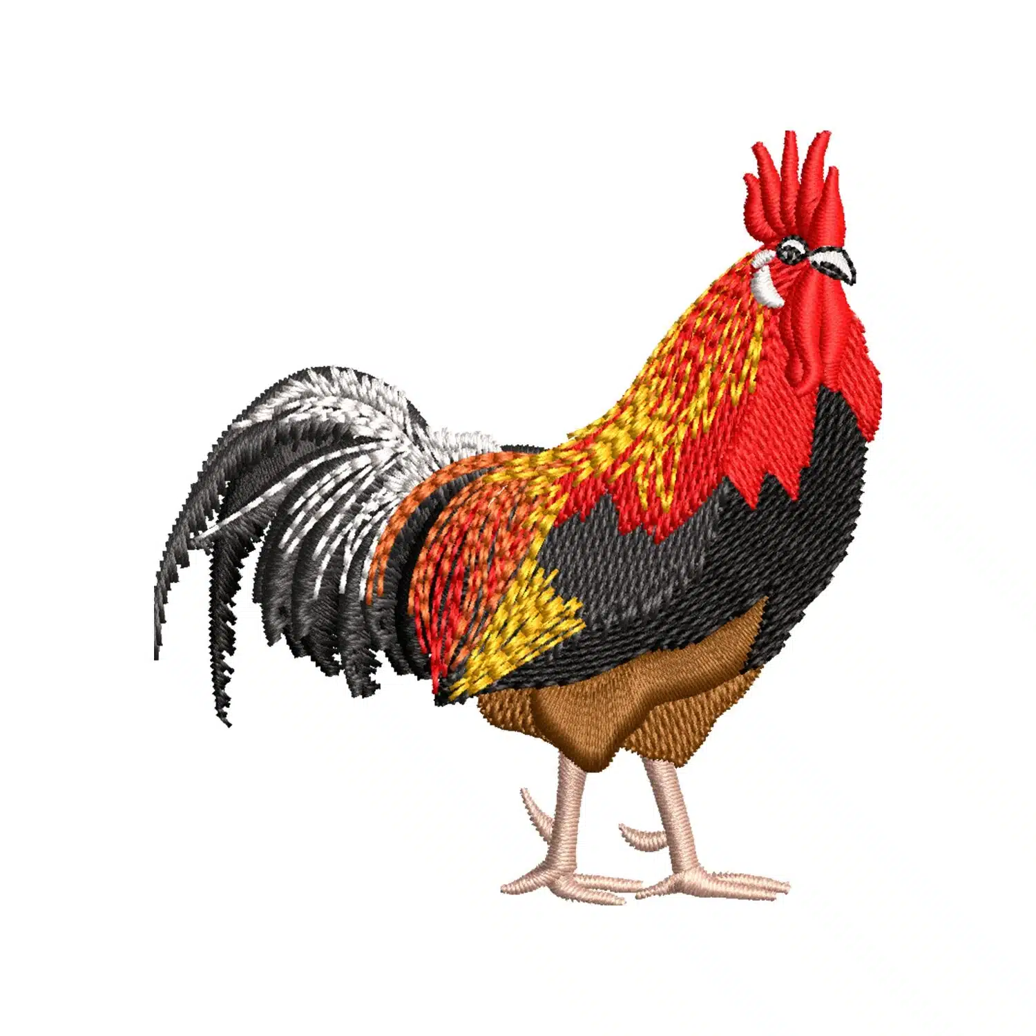 Rooster Embroidery Design