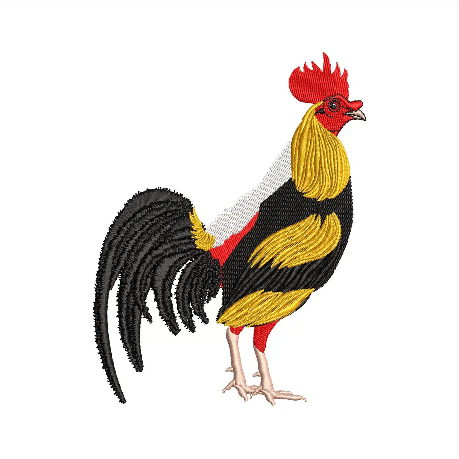 Rooster Embroidery Design