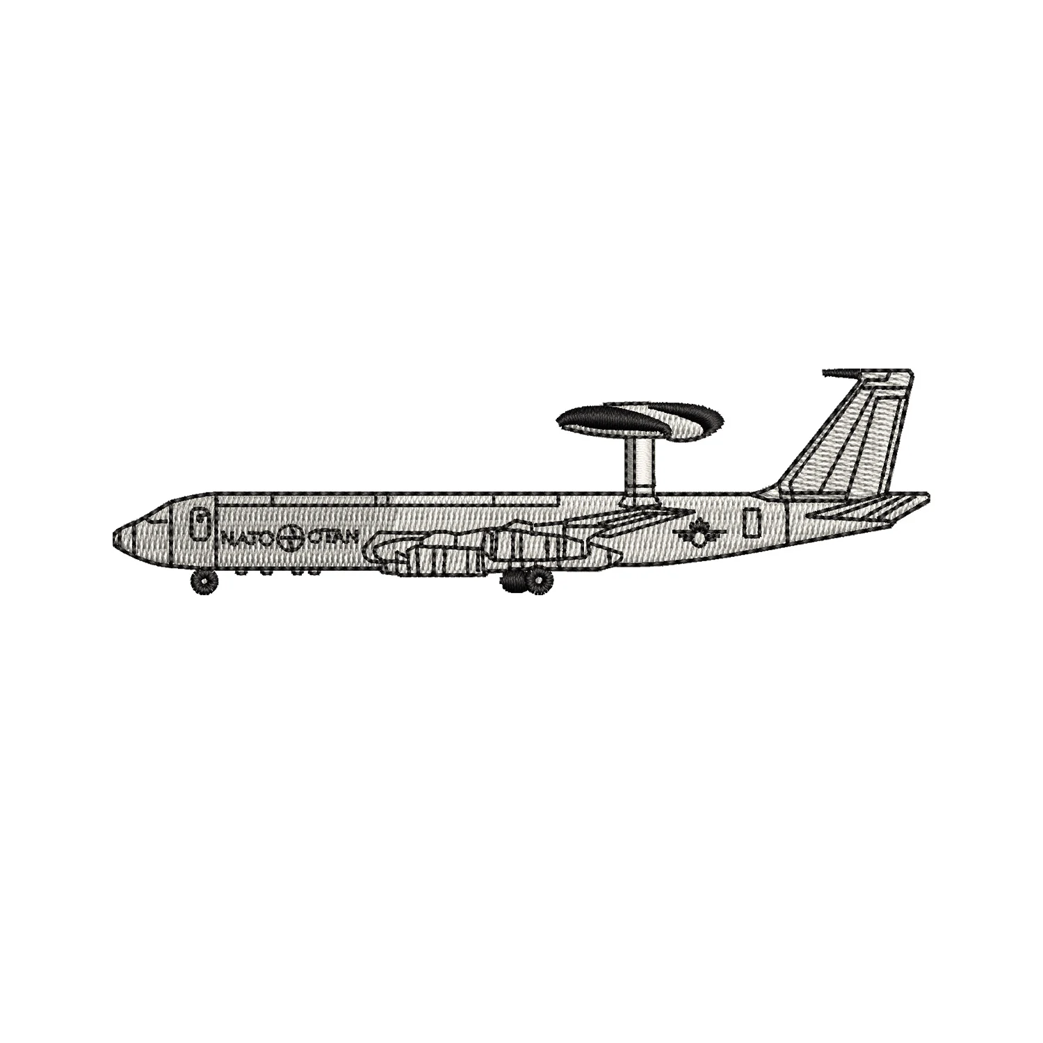 AWACS Airplane Embroidery Design