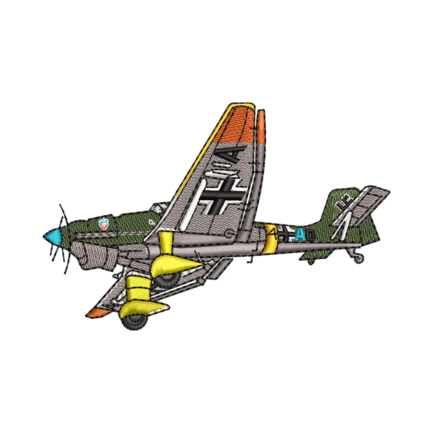 Fighter Jet Embroidery Design