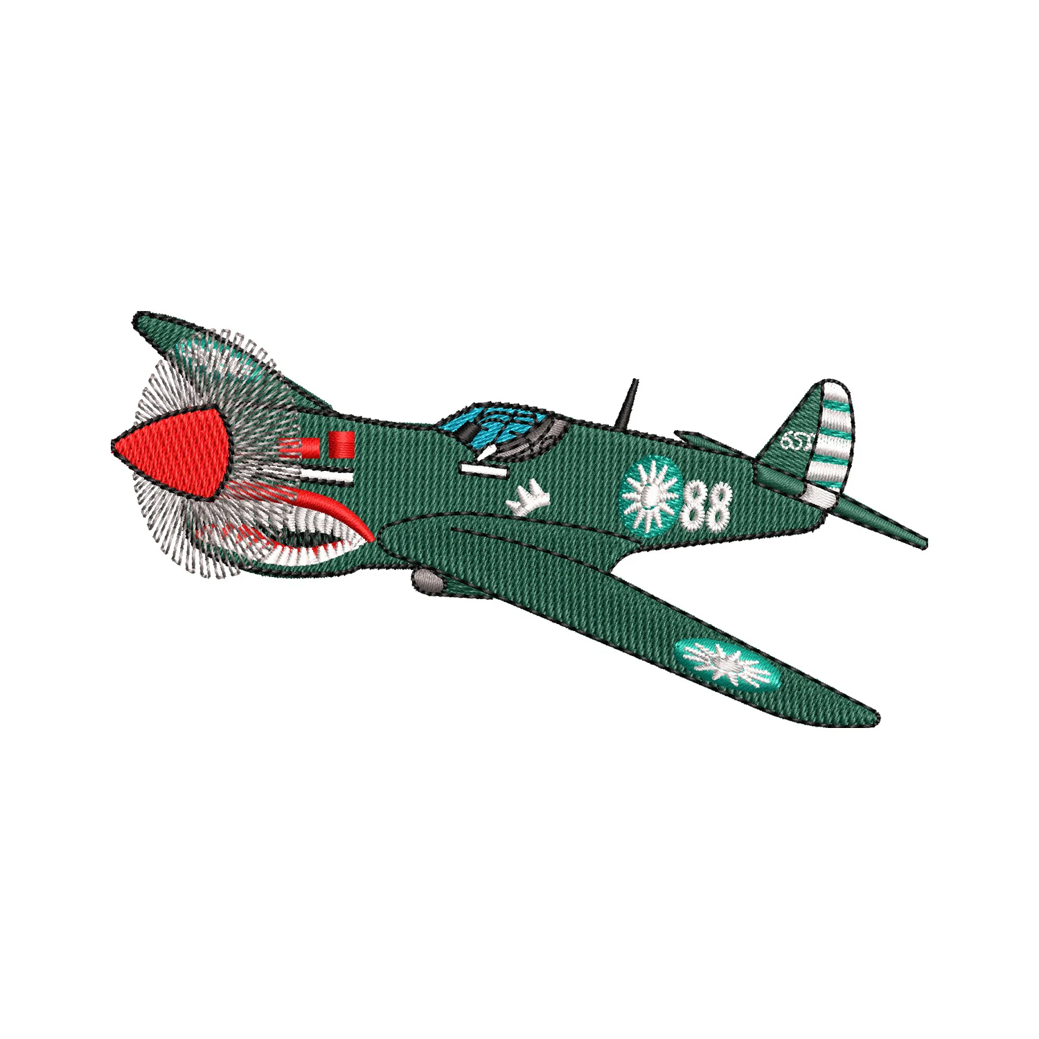 Fighter Jet 88 Embroidery Design