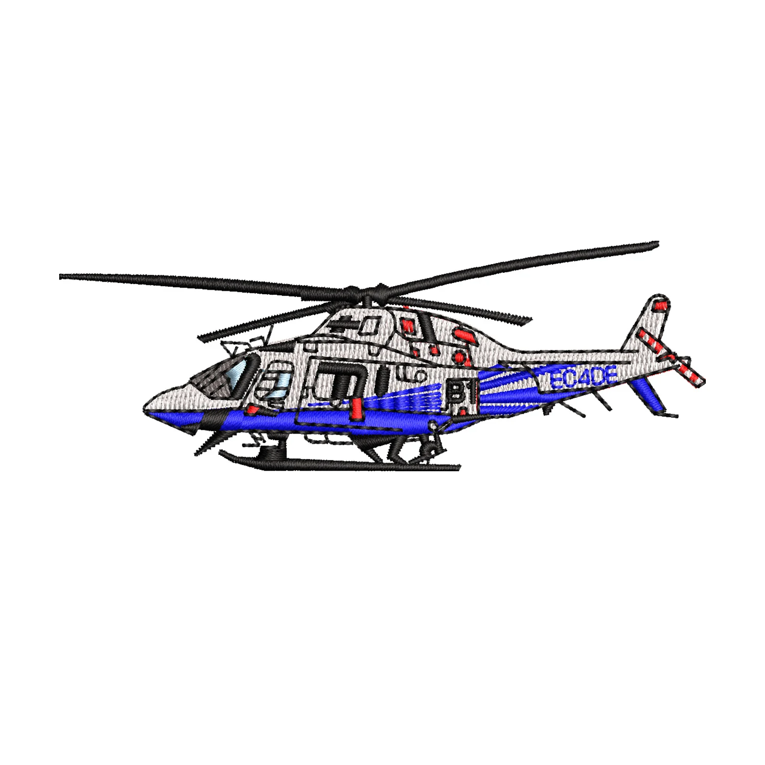 Helicopter EC4DE Embroidery Design
