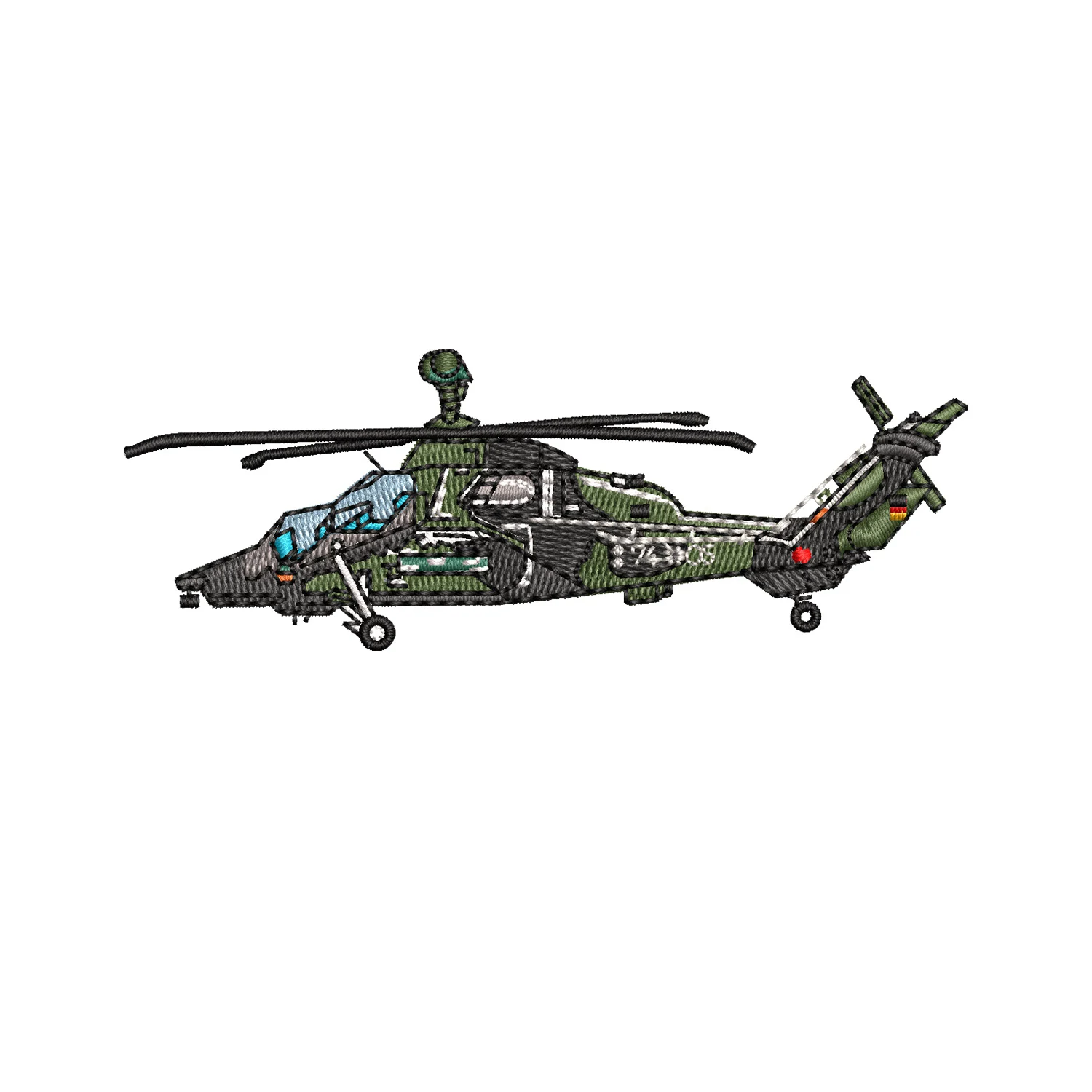 Military Helicopter Embroidery Design