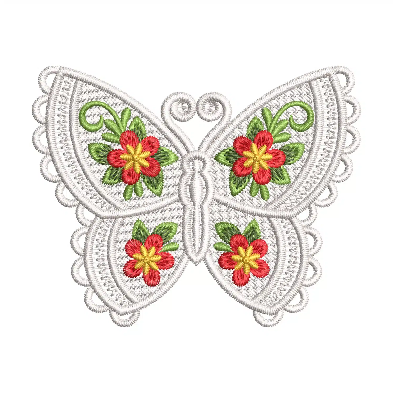 Floral Butterfly Embroidery Design