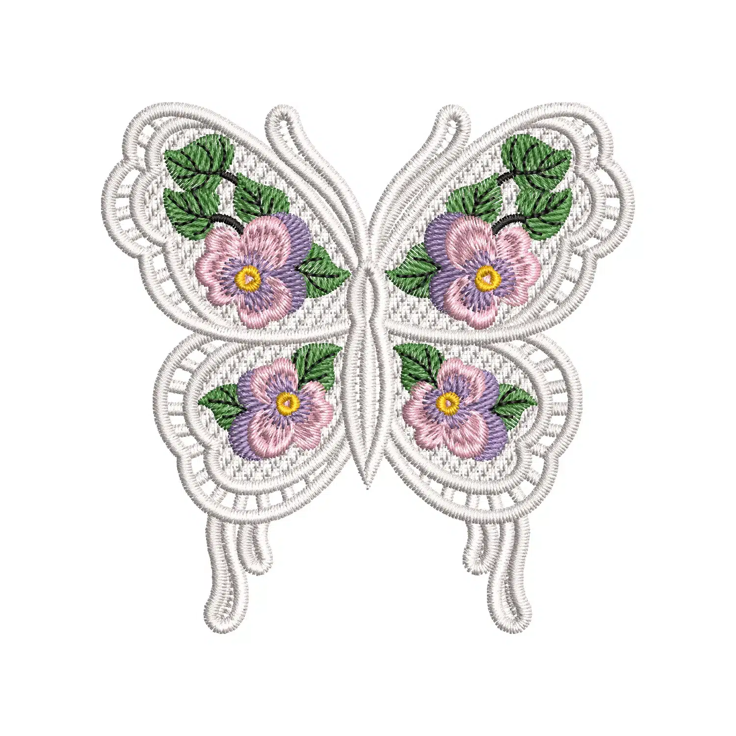 Floral Butterfly Embroidery Design