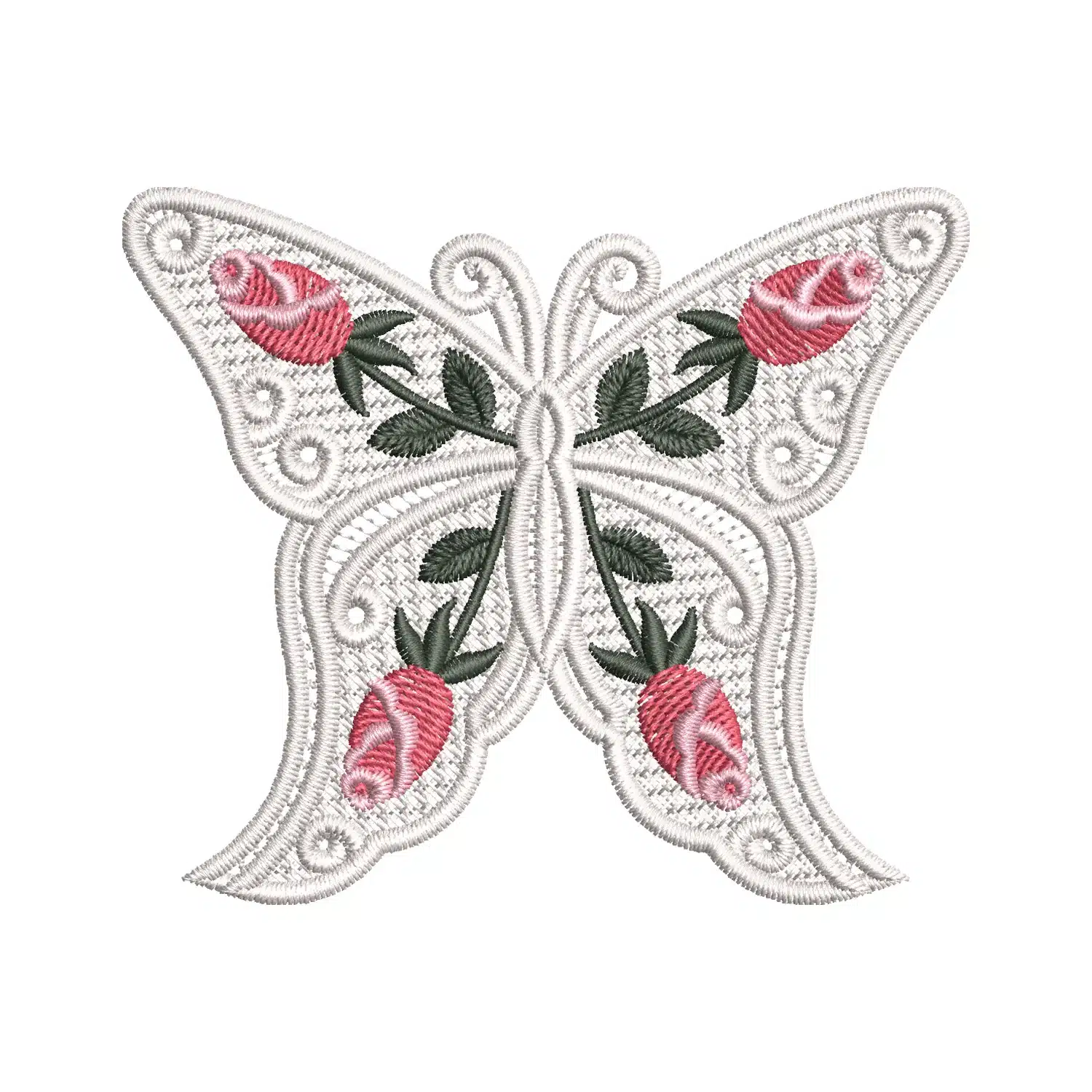 Floral Butterfly Embroidery Design