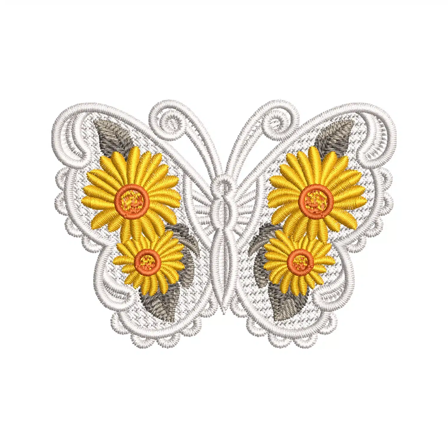 Floral Butterfly Embroidery Design