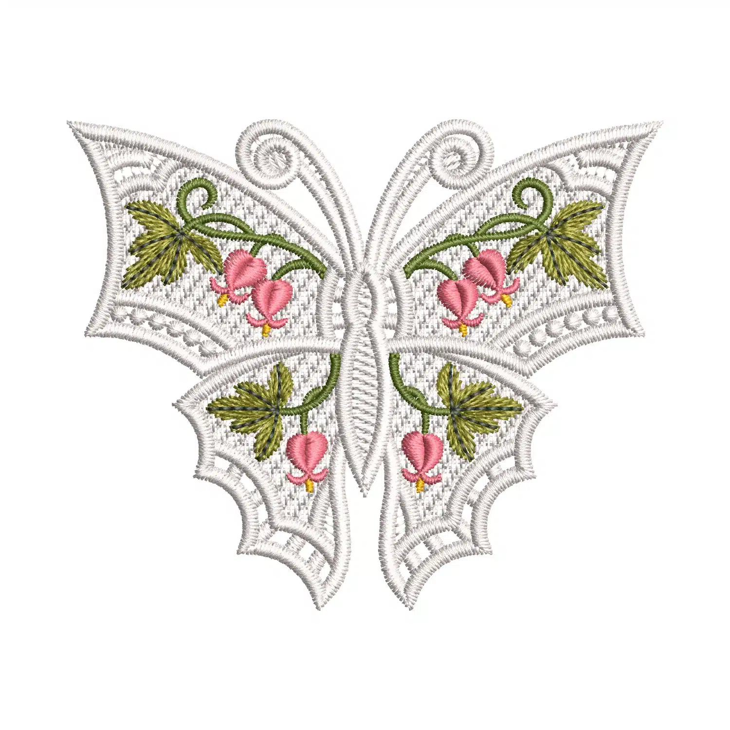 Floral Butterfly Embroidery Design