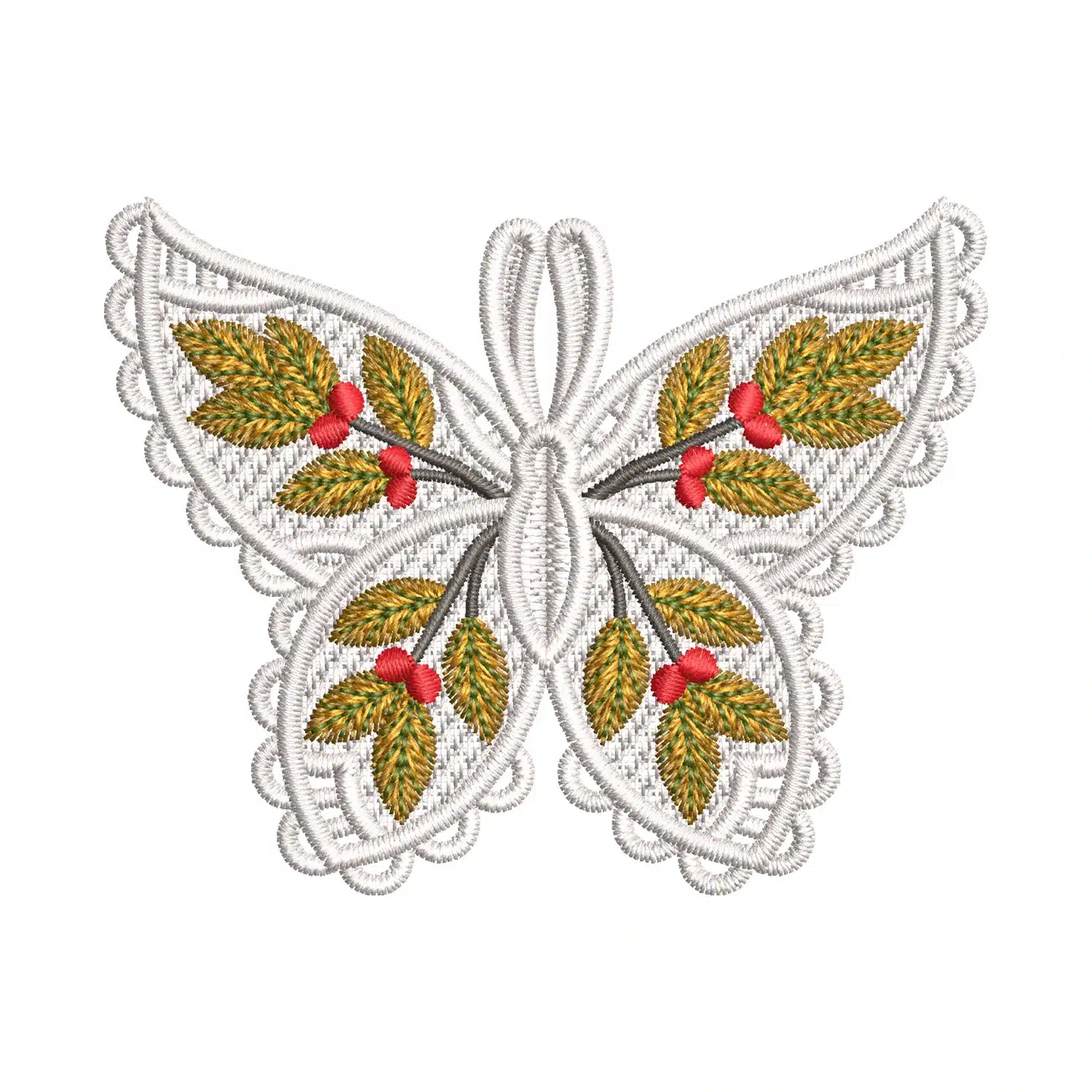 Floral Butterfly Embroidery Design