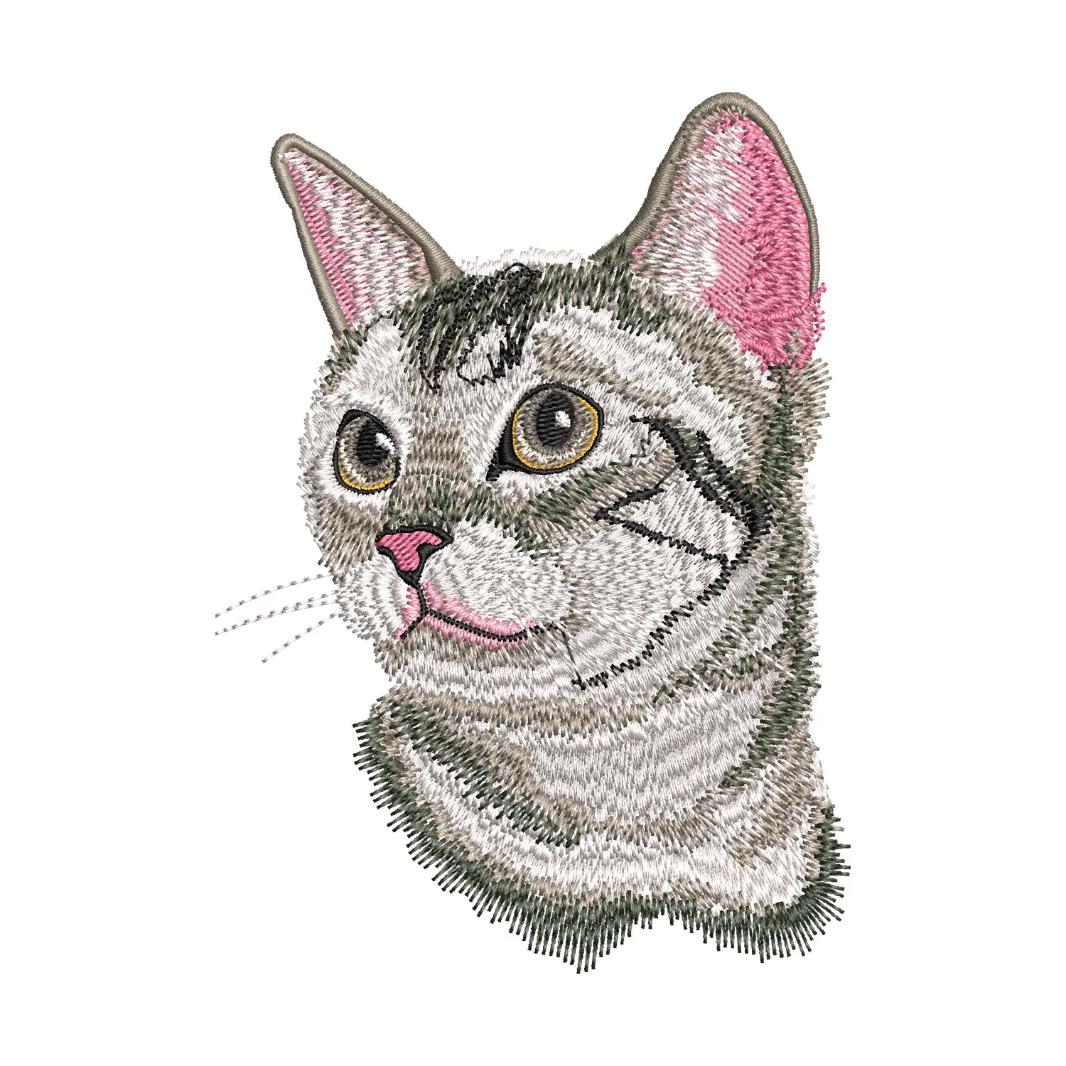 Egyptian Mau Cat Face Embroidery Design