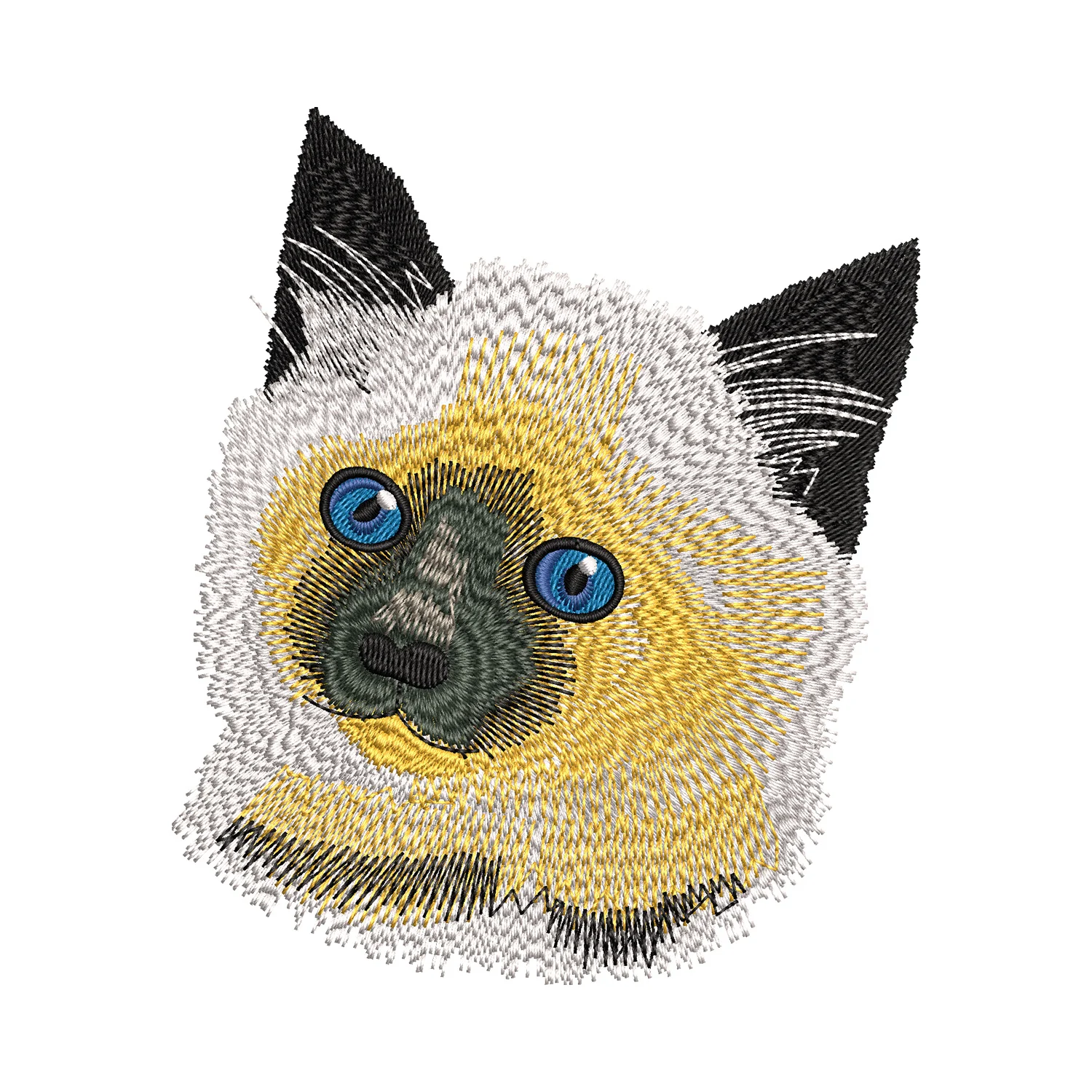 Himalayan Cat Face Embroidery Design