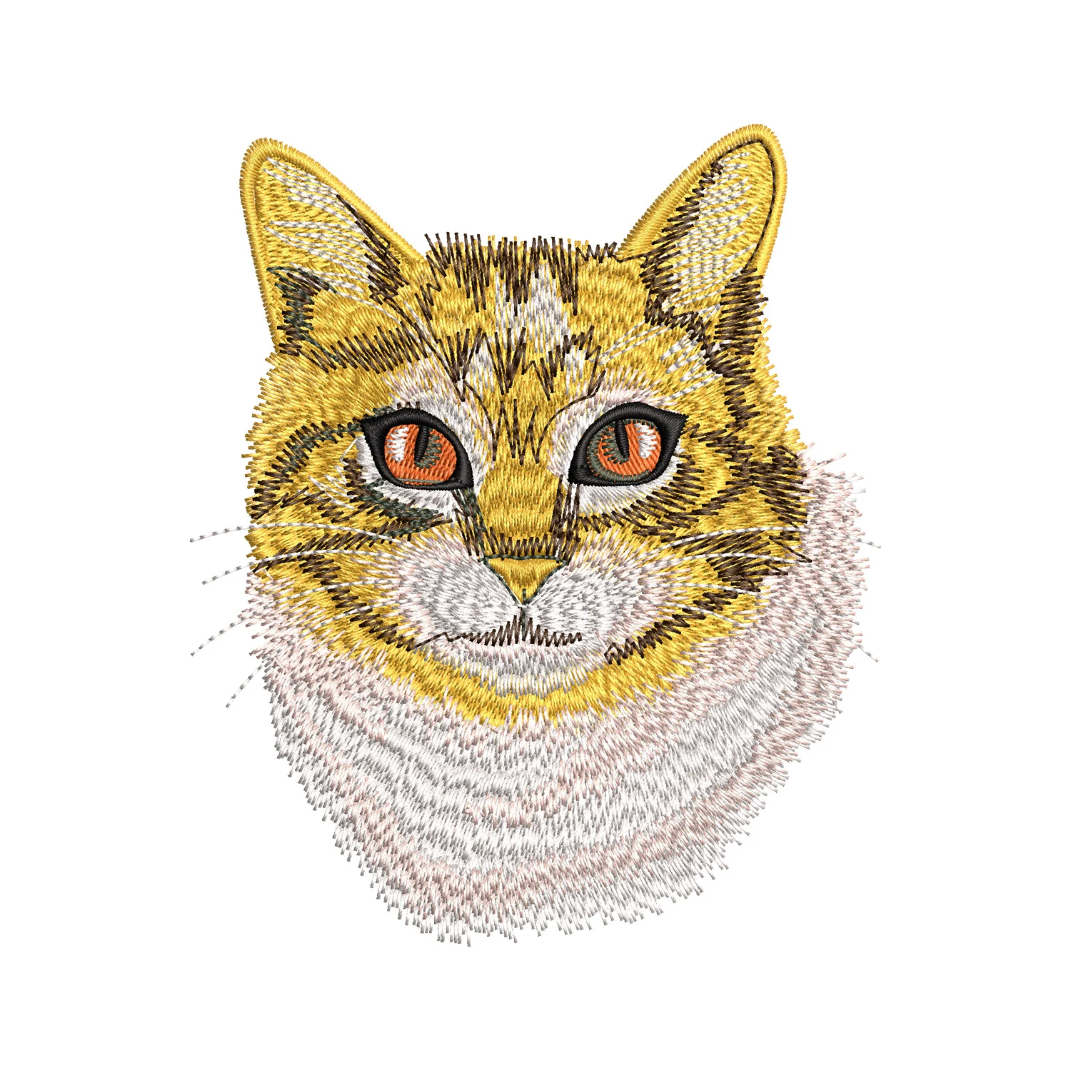 Marmalade Cat Face Embroidery Design