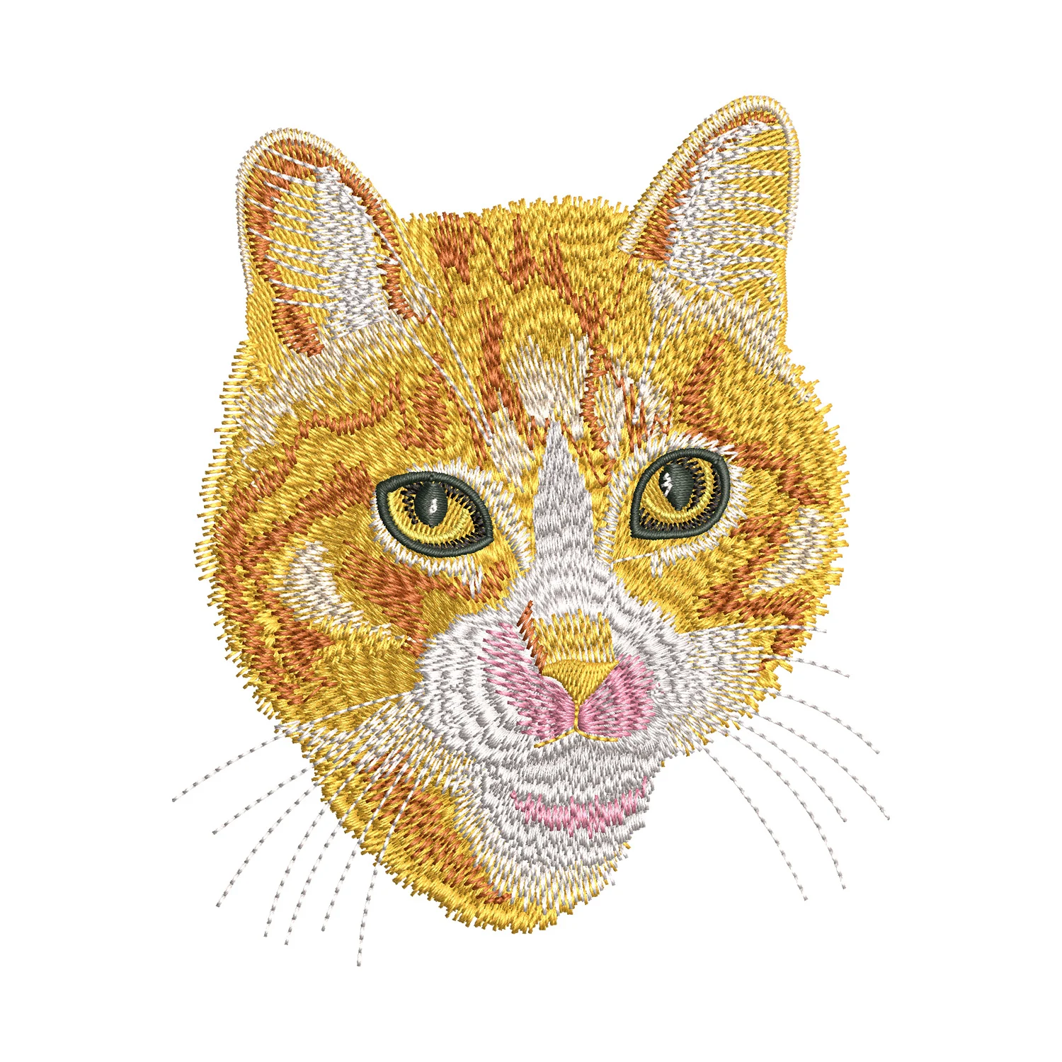 Tabby Cat Face Embroidery Design