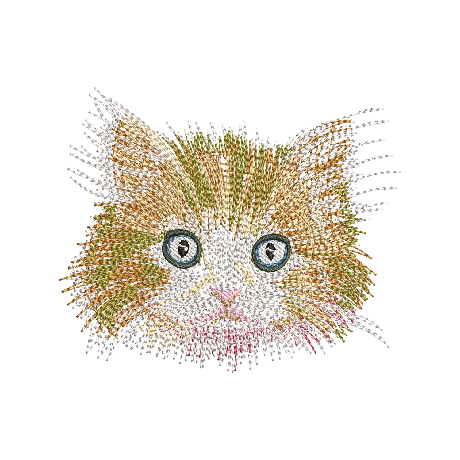 Ginger Cat Face Embroidery Design