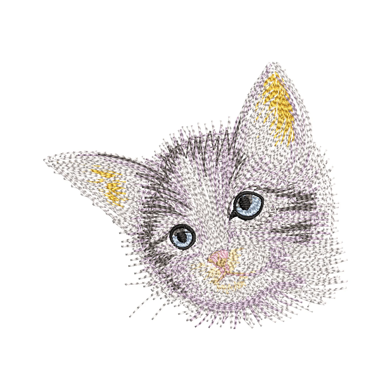 Ojos Azules Cat Face Embroidery Design