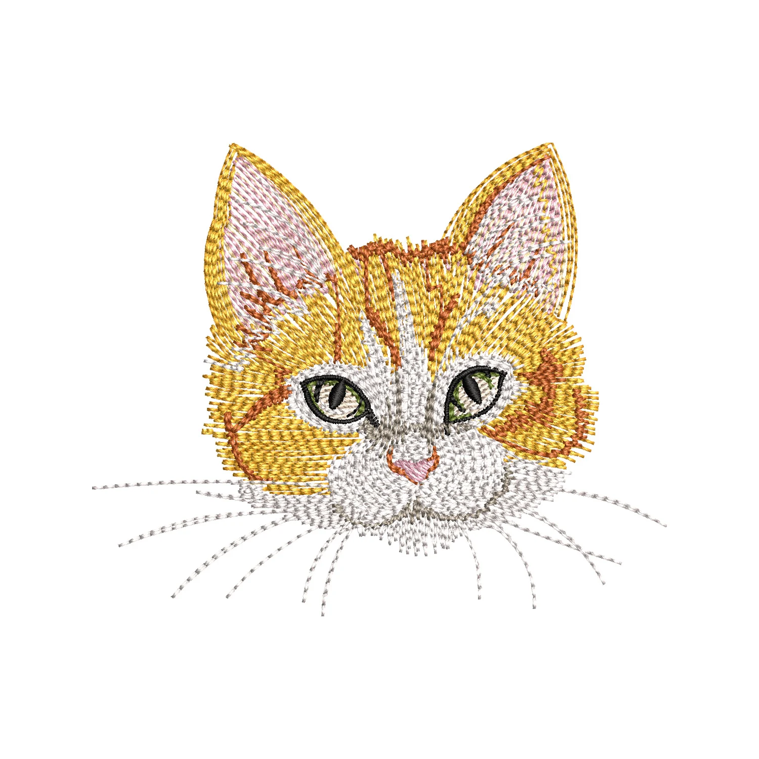 Persian Cat Face Embroidery Design