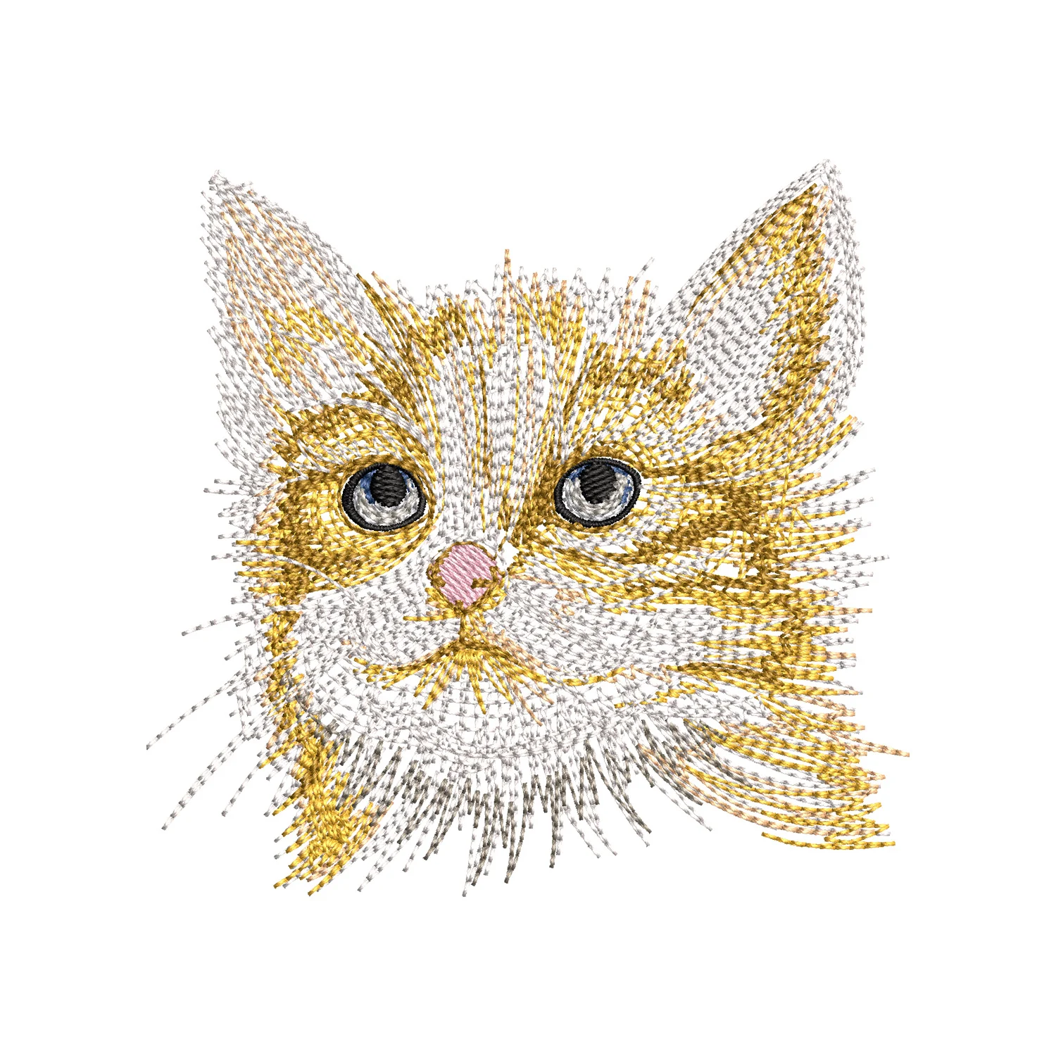 Persian Cat Face Embroidery Design