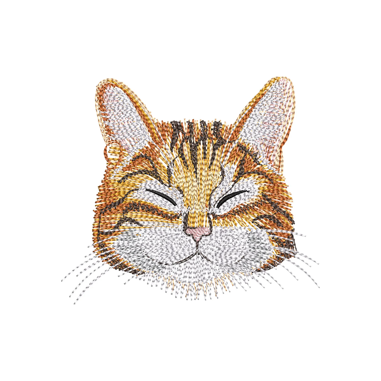 Tabby Cat Face Embroidery Design