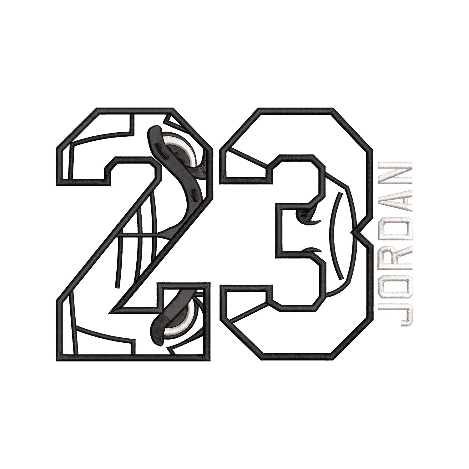 Michael Jordan 23 Embroidery Design