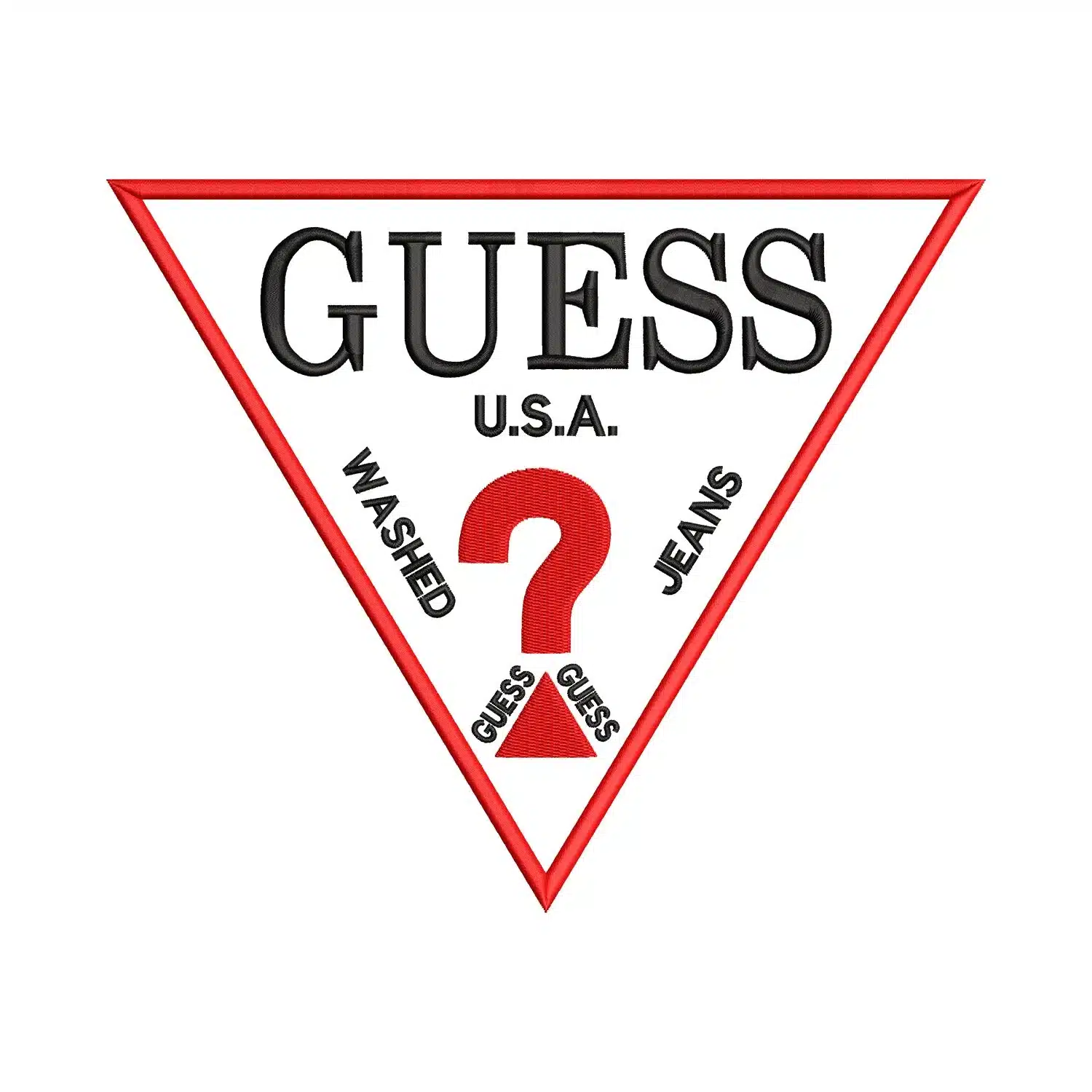 Guess USA Logo Embroidery Design